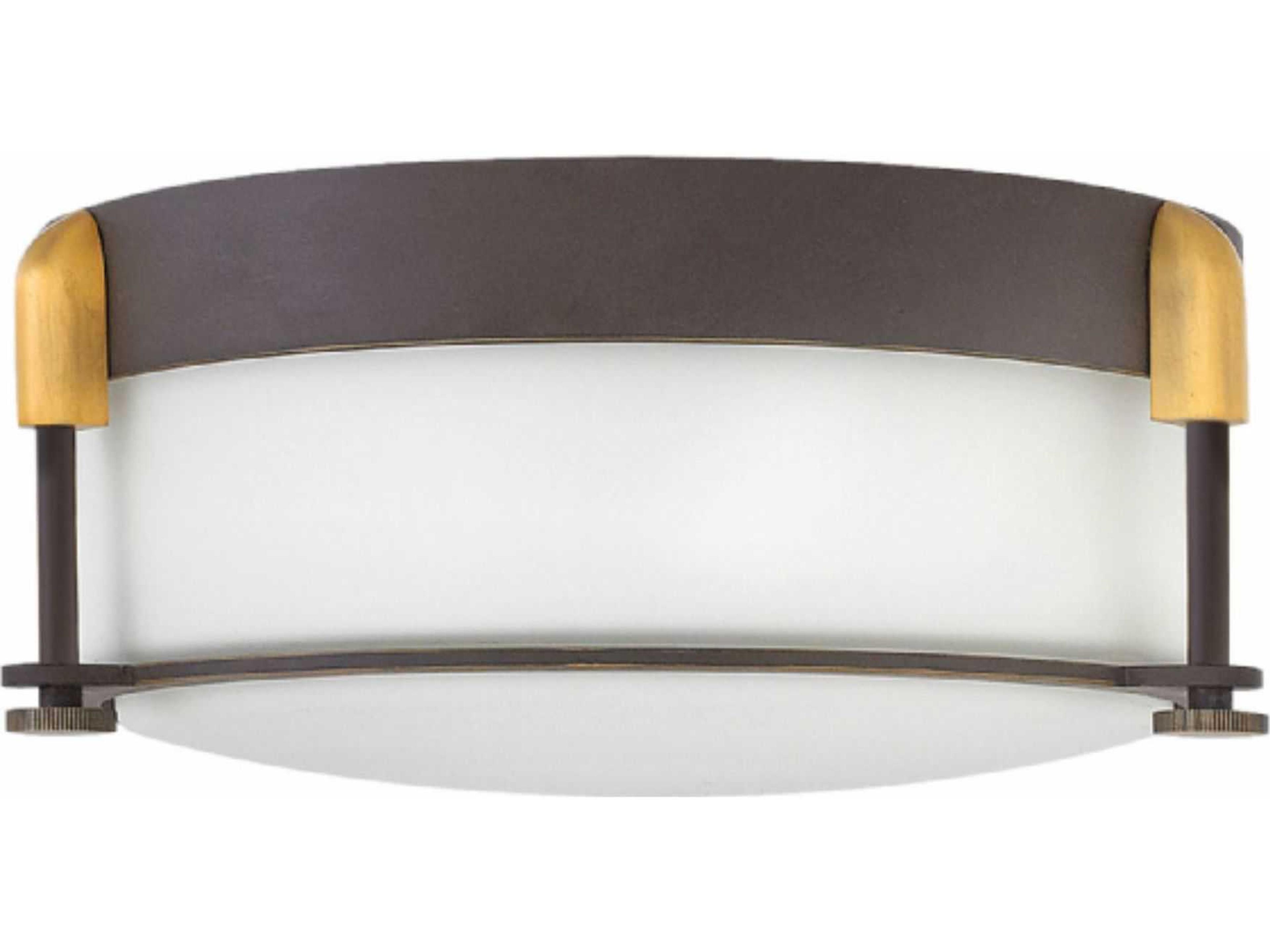 Colbin 2-Light Oil Rubbed Bronze Glass Drum Flush Mount