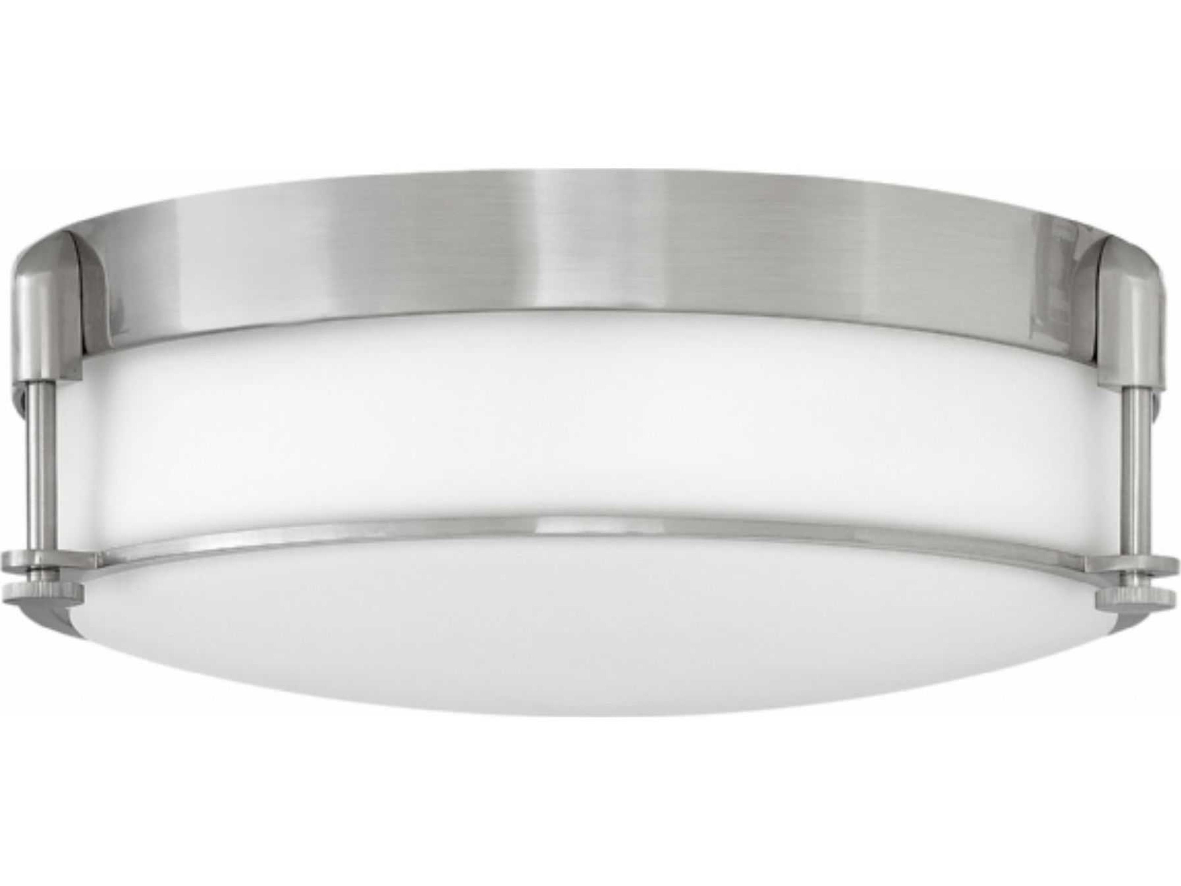 Colbin 3-Light Brushed Nickel Glass Drum Flush Mount