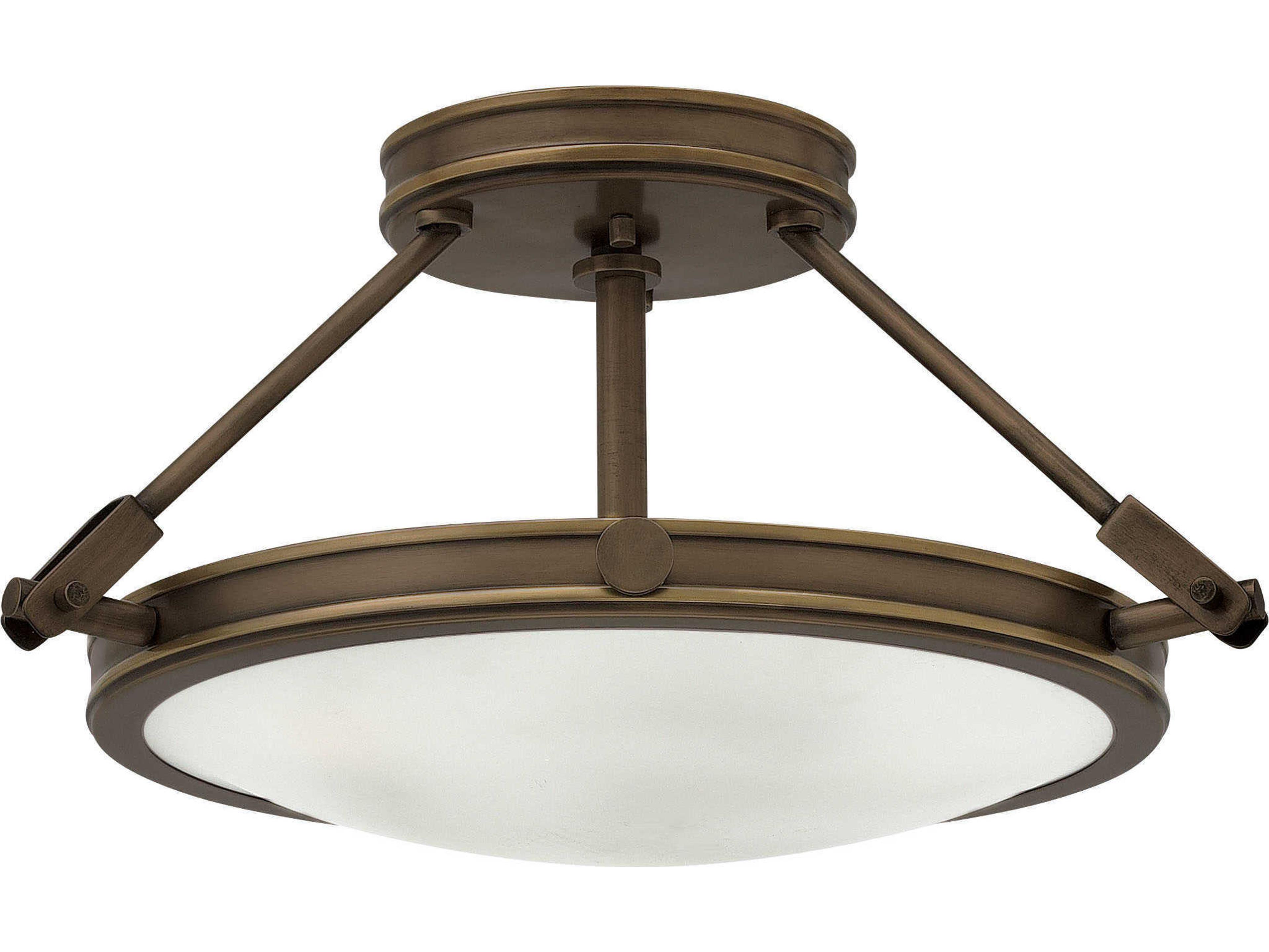 Collier 3-Light Light Oiled Bronze Glass Bowl Semi Flush Mount