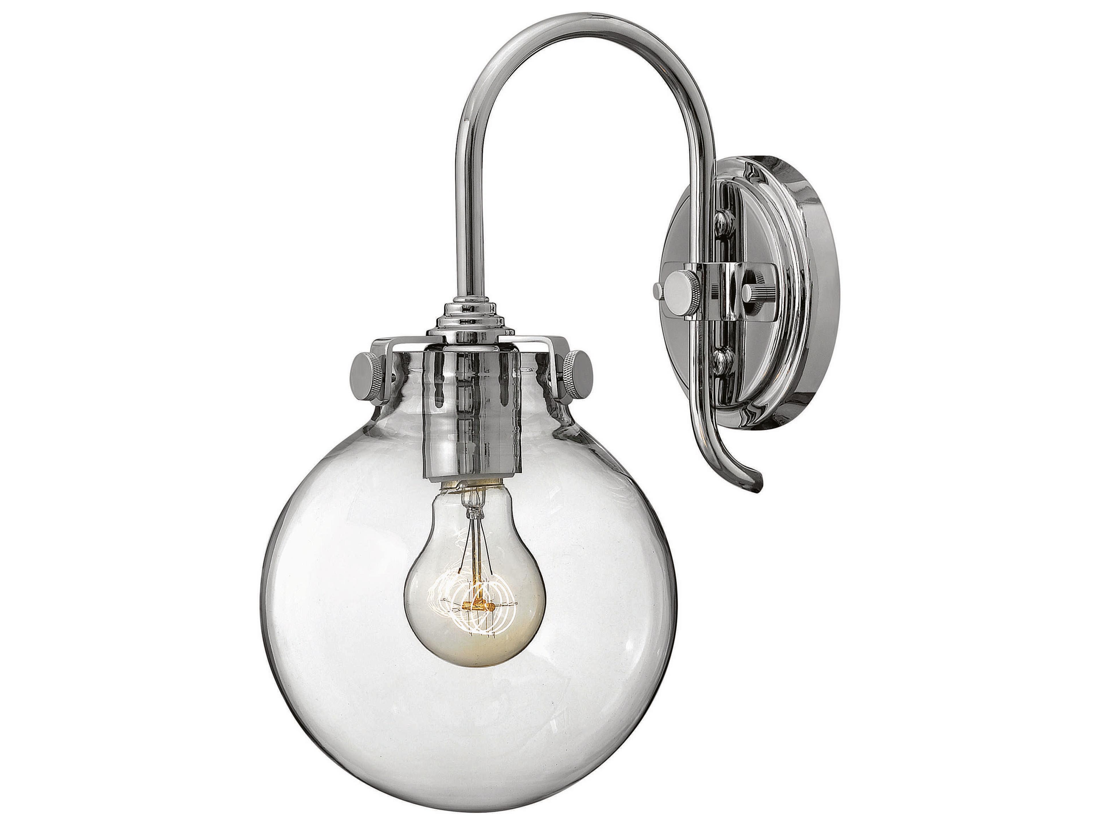 Congress 1-Light Chrome Glass Wall Sconce