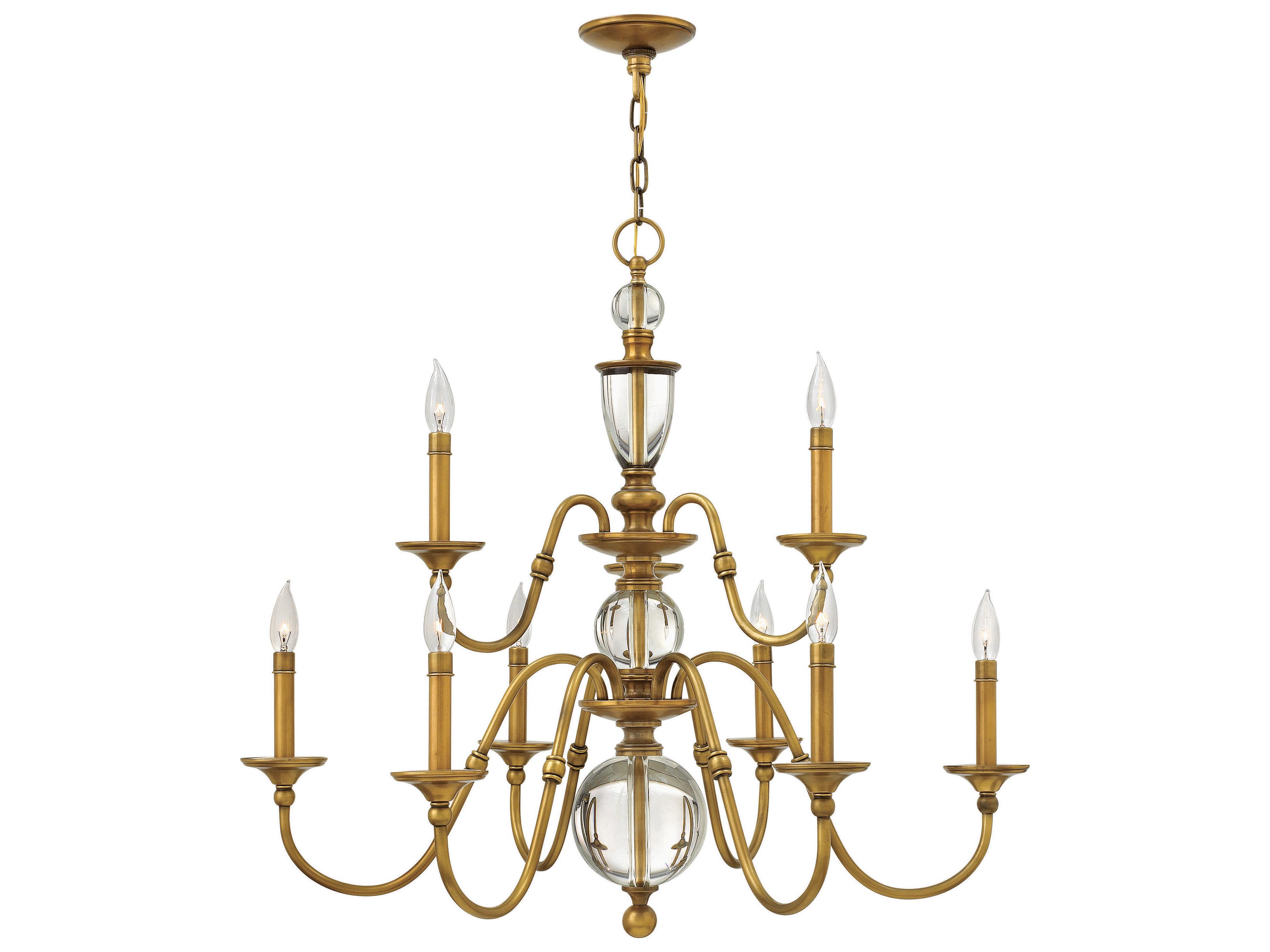 Eleanor 9-Light Heritage Brass Bronze Candelabra Chandelier
