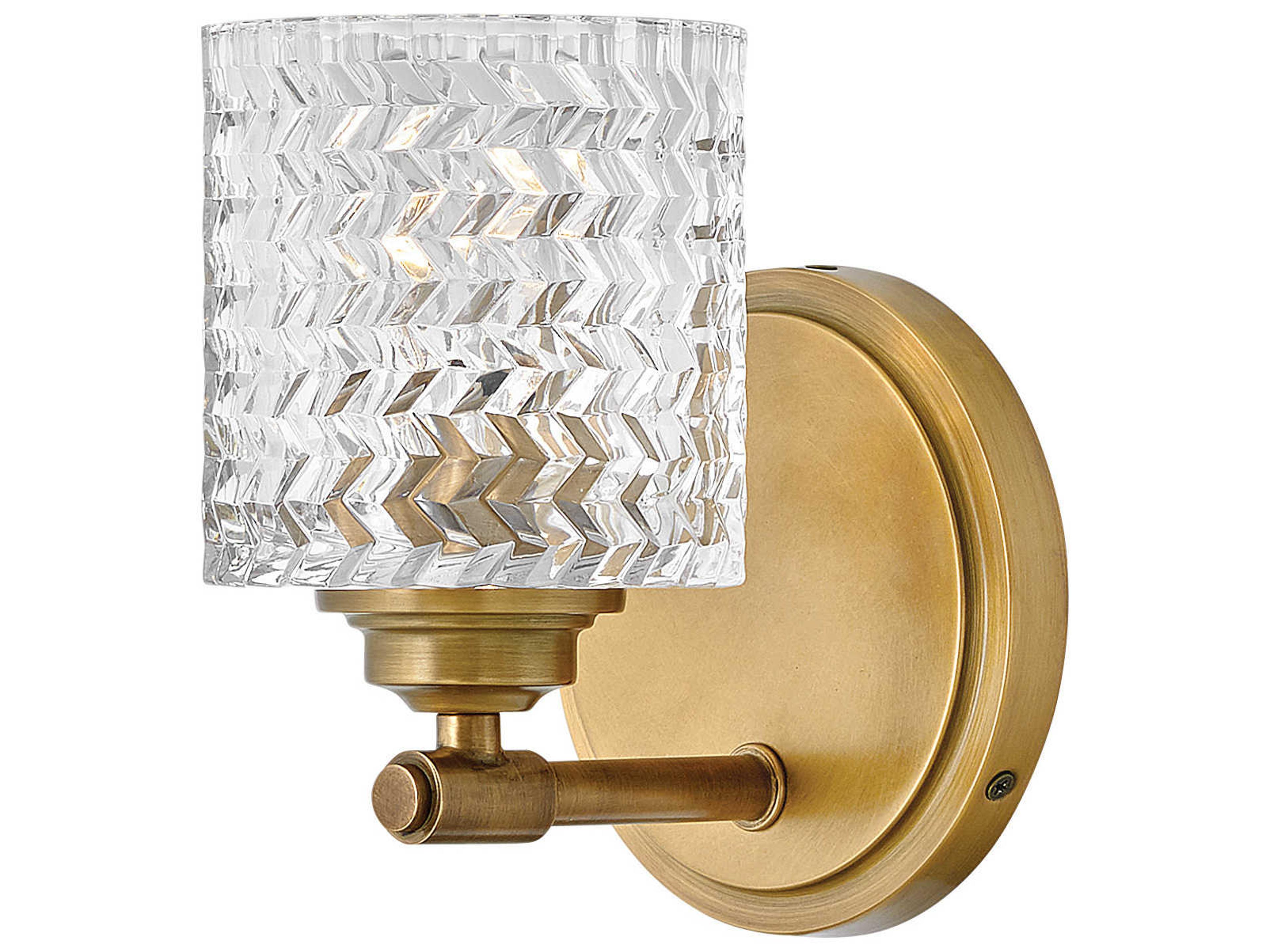 Elle 1-Light Heritage Brass Glass Wall Sconce