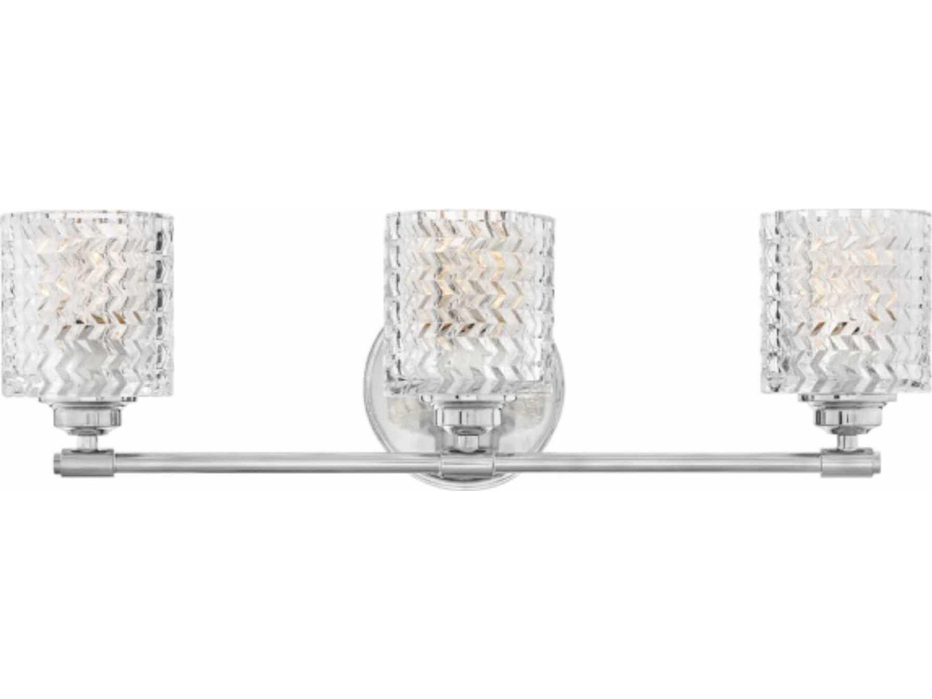 Elle 3-Light Chrome Glass Vanity Light