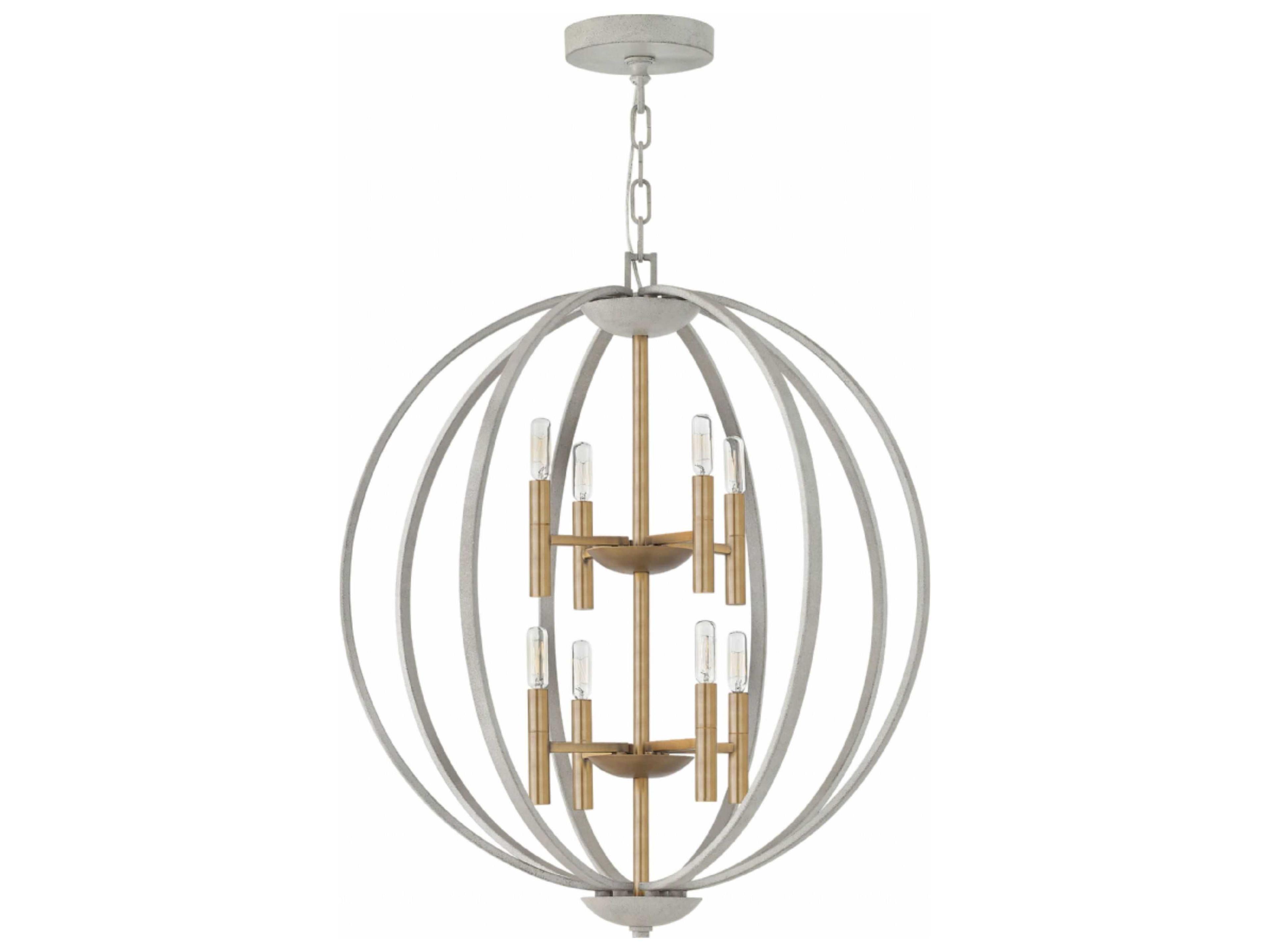 Euclid 8-Light Cement Gray Candelabra Chandelier