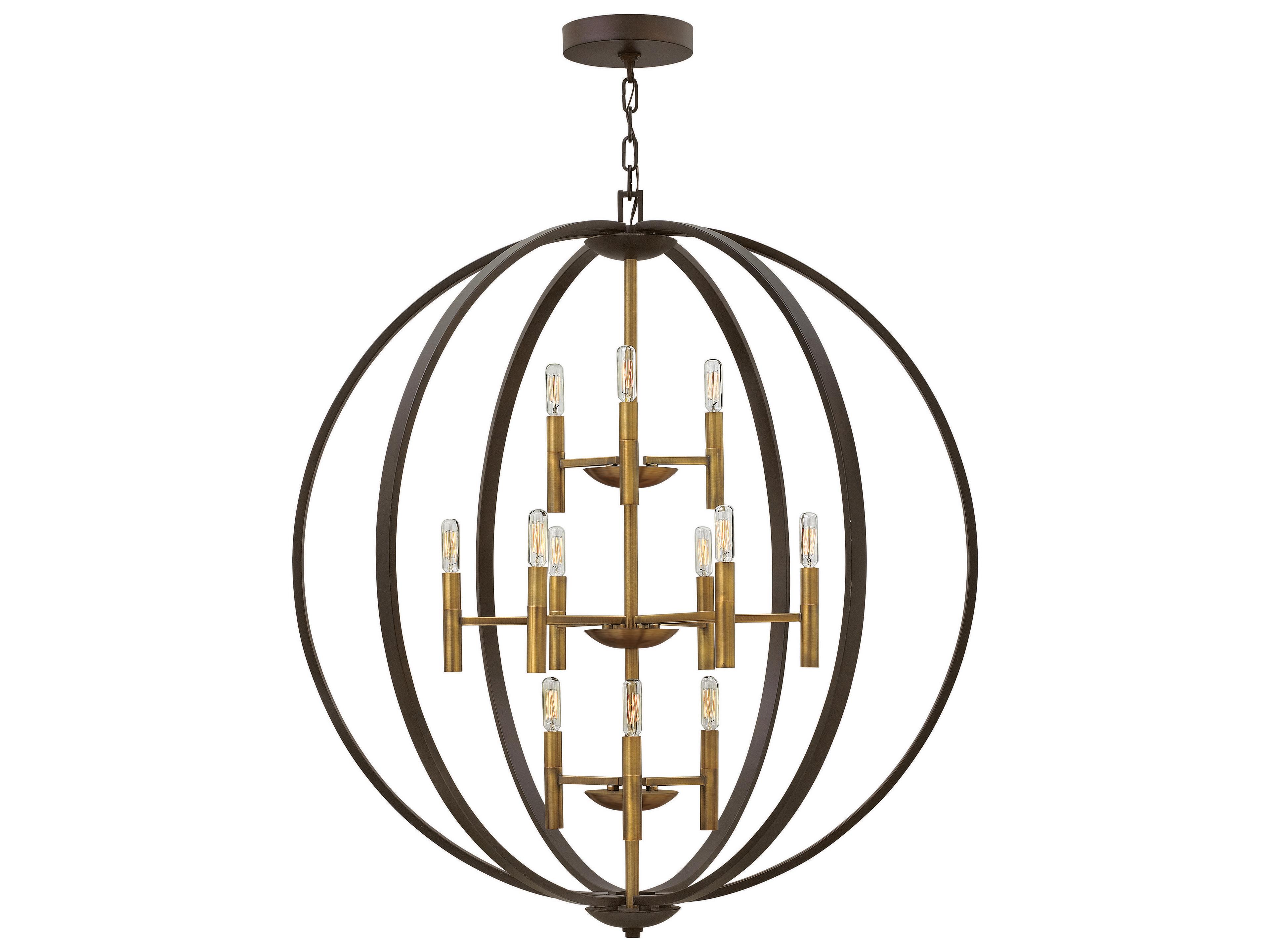 Euclid 1-Light Spanish Bronze Candelabra Tiered Chandelier