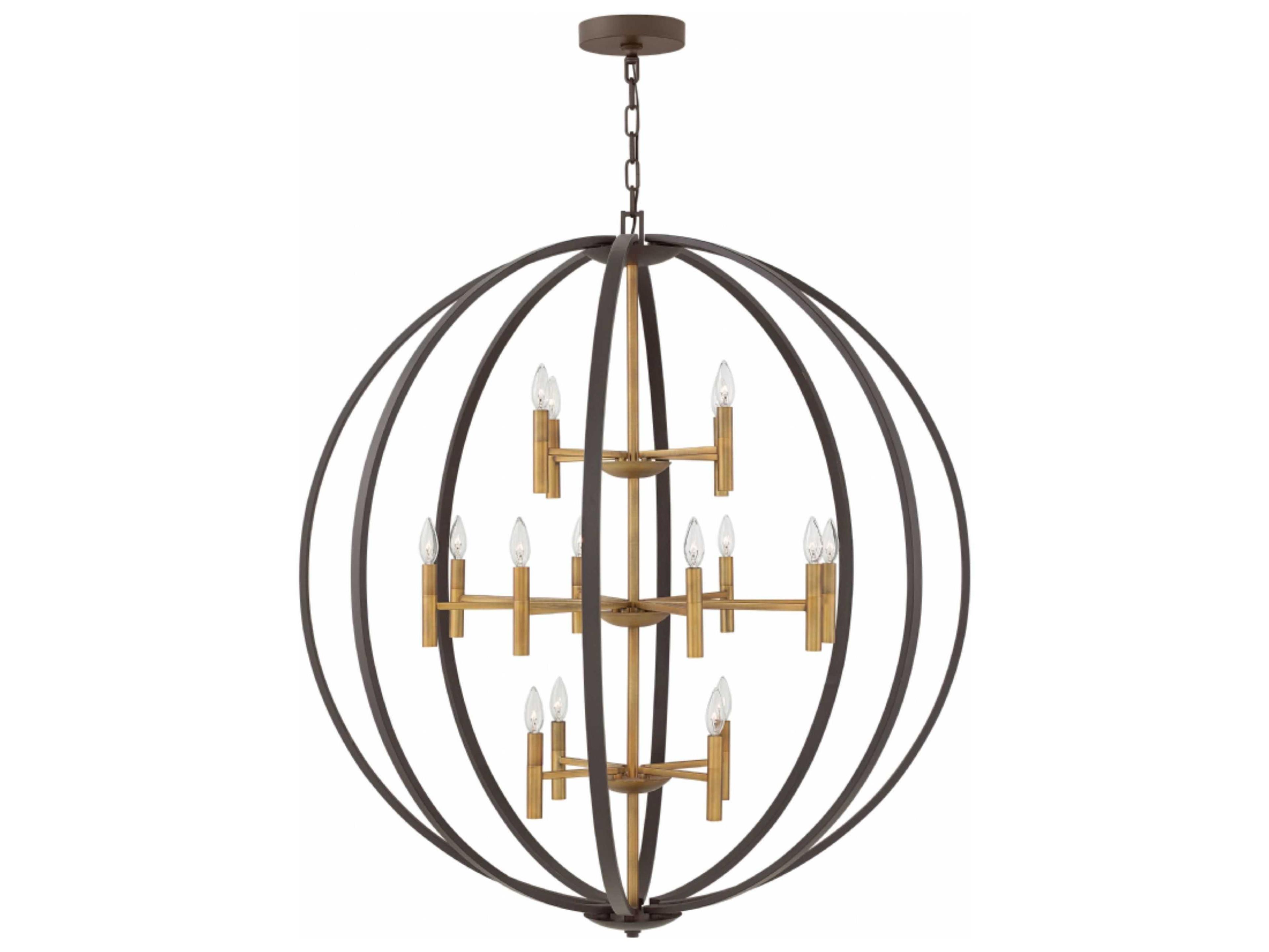 Euclid 16-Light Spanish Bronze Candelabra Tiered Chandelier