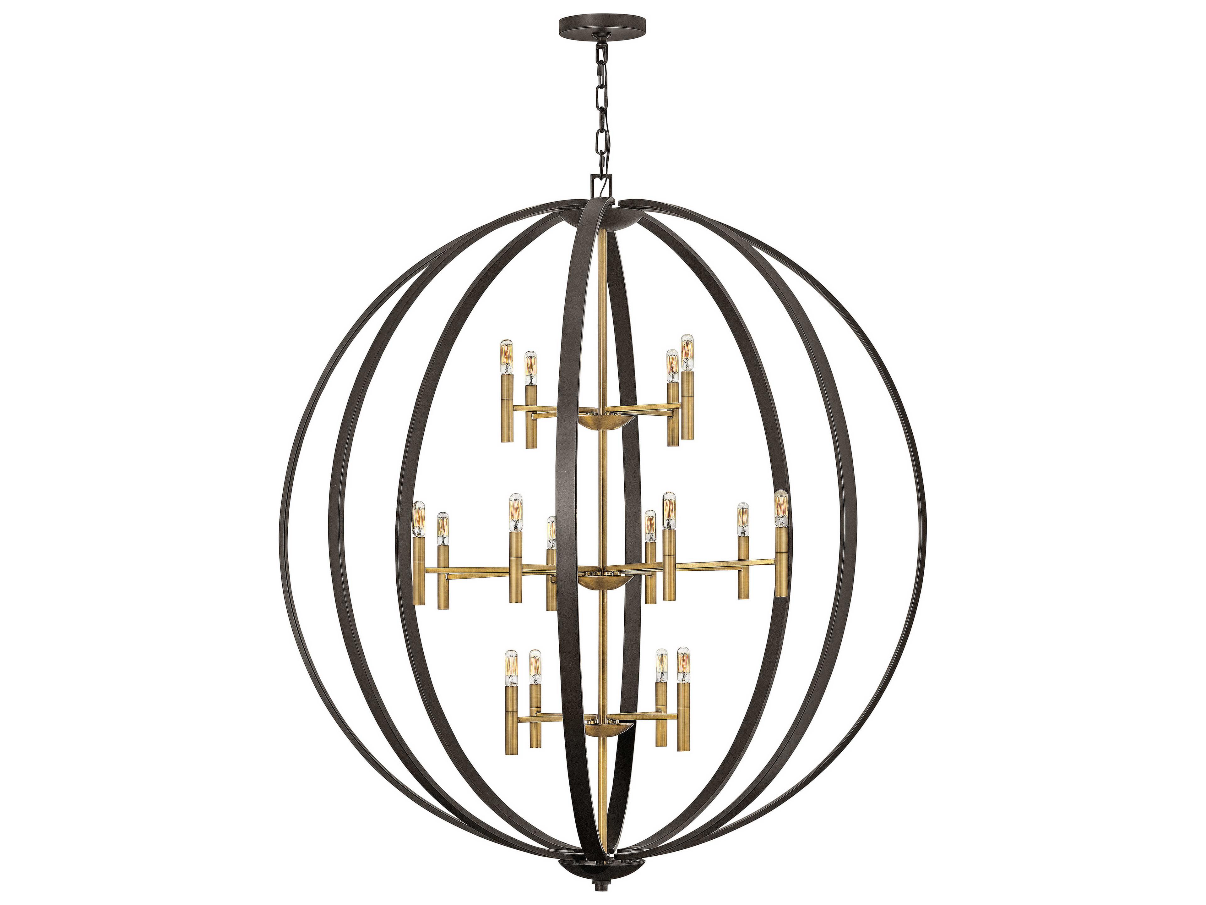 Euclid 16-Light6-Light Spanish Bronze Heirloom Brass Candelabra Tiered Chandelier