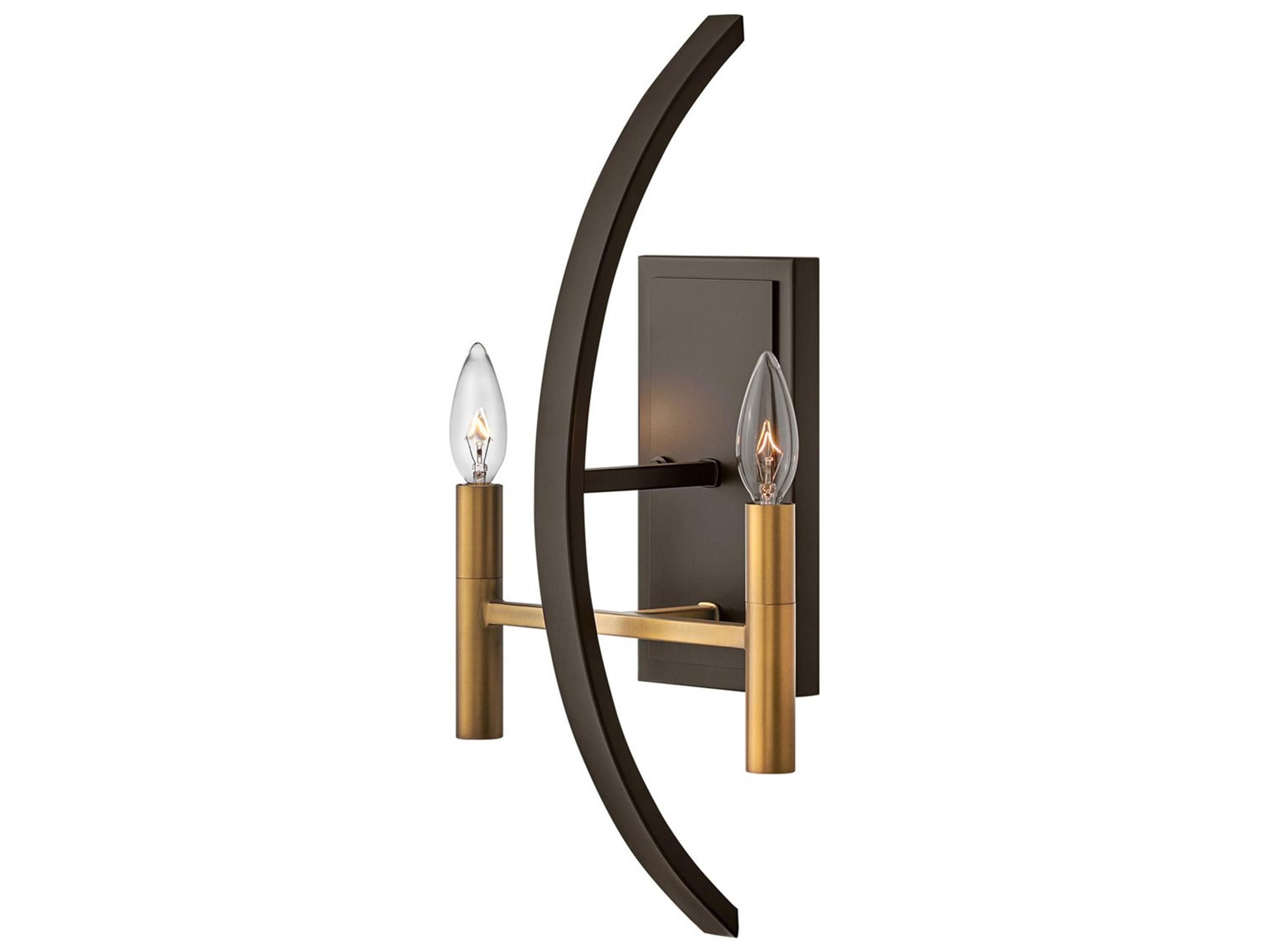 Euclid 2-Light Spanish Bronze Wall Sconce