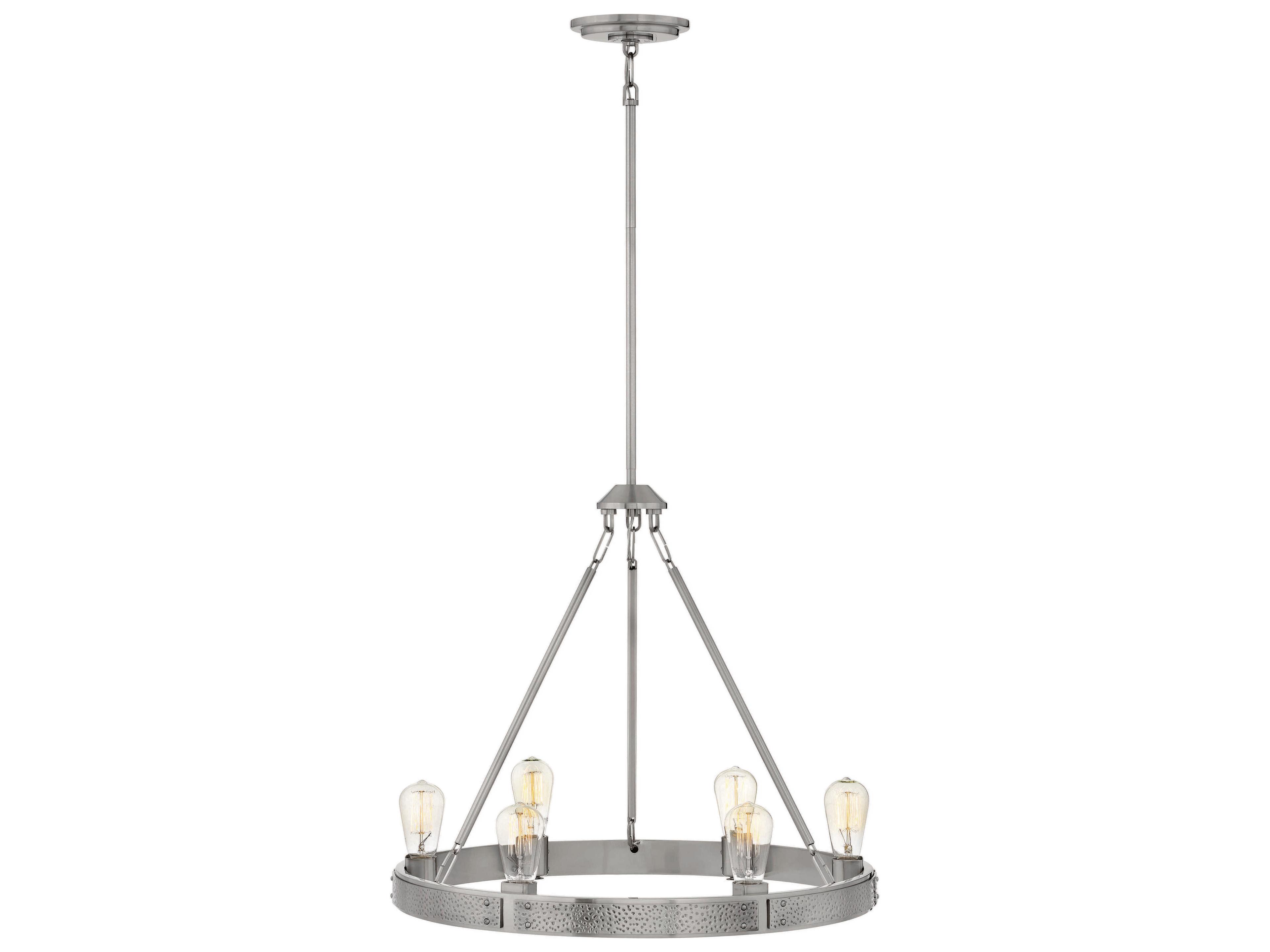 Hinkley Everett 6-Light Brushed Nickel Candelabra Chandelier