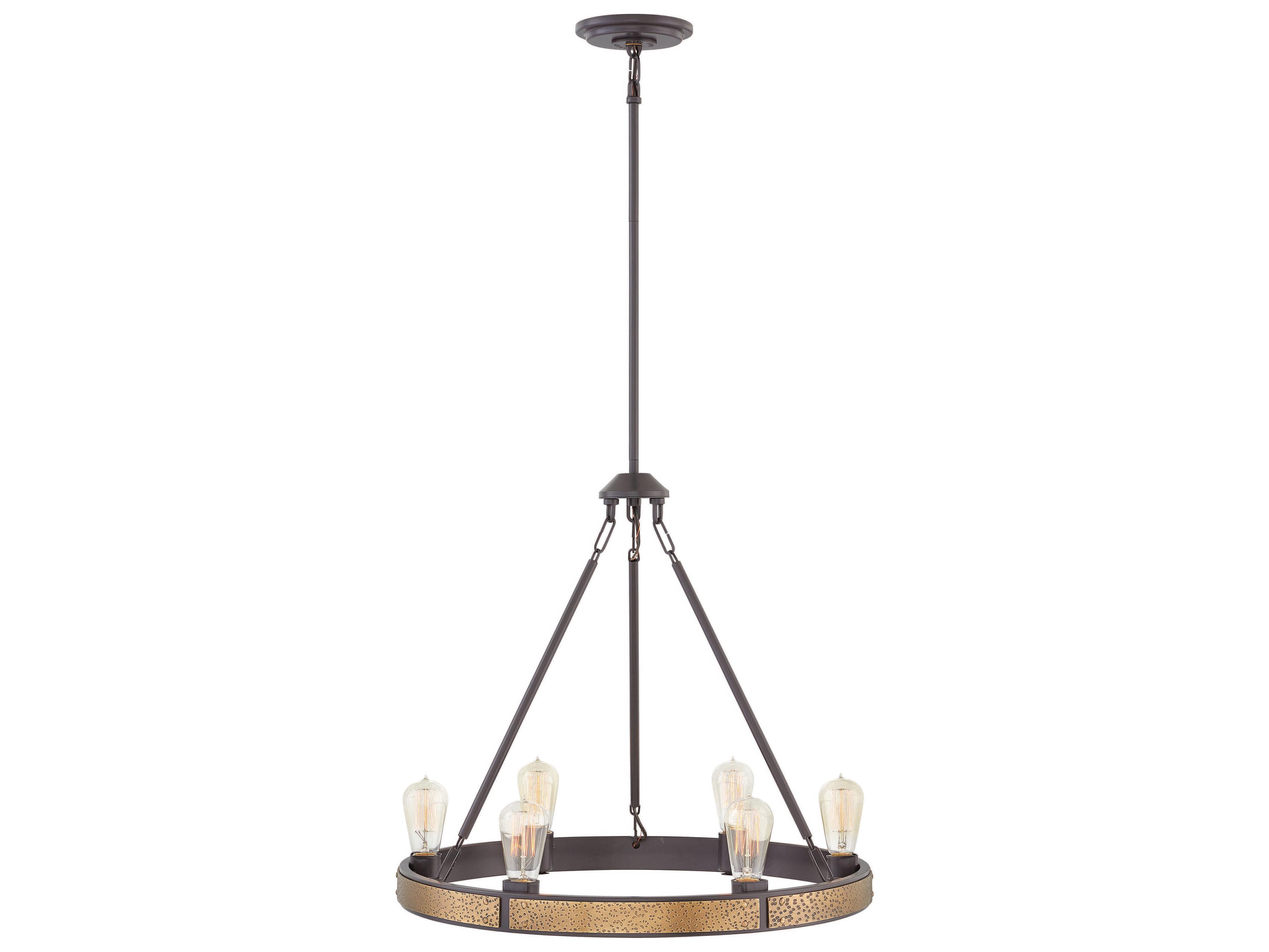 Everett 6-Light Bronze Candelabra Round Chandelier