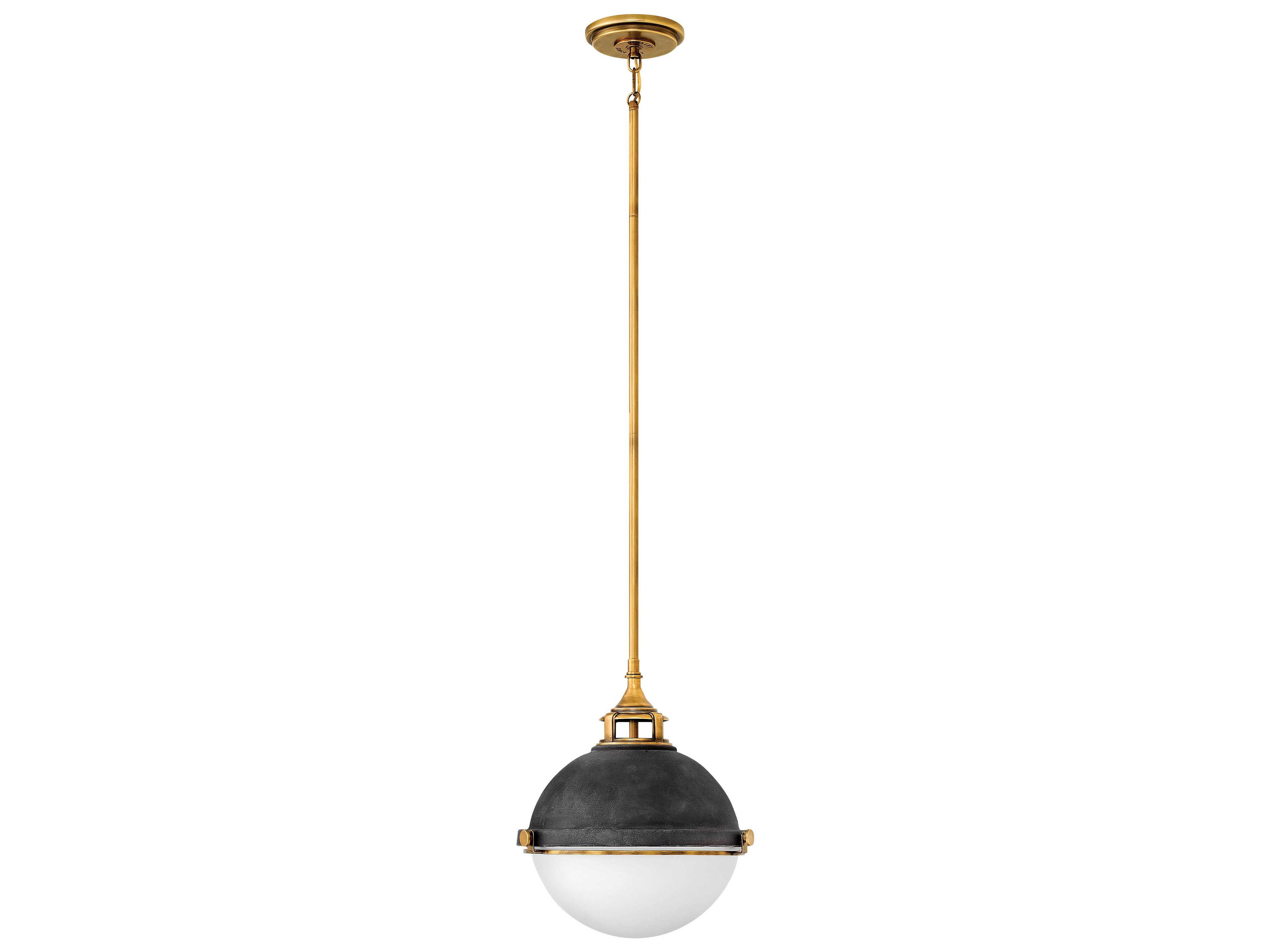Fletcher 2-Light Aged Zinc Brown Glass Globe Pendant