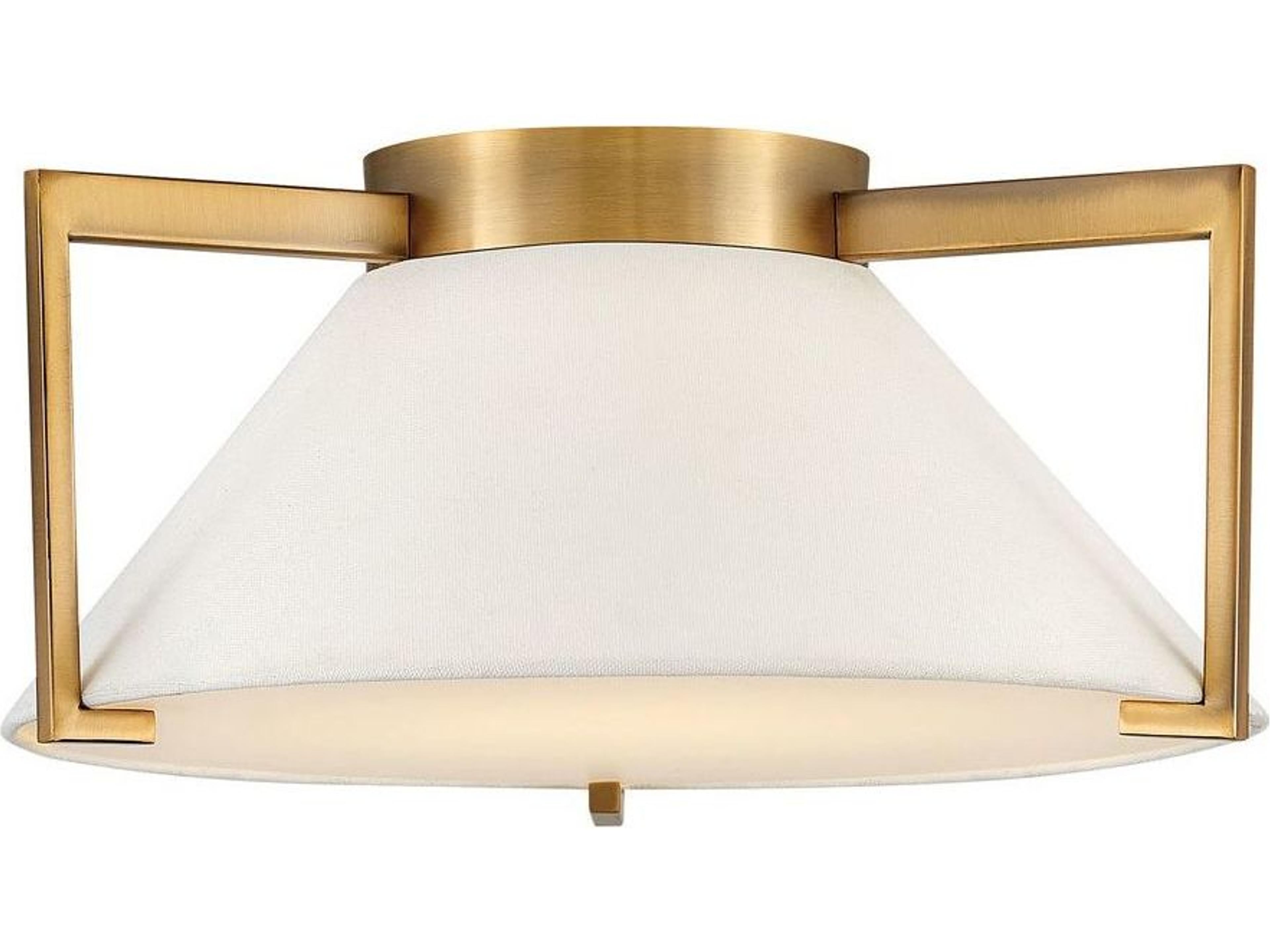Hinkley Brushed Bronze White Glass LED Empire Flush Mount