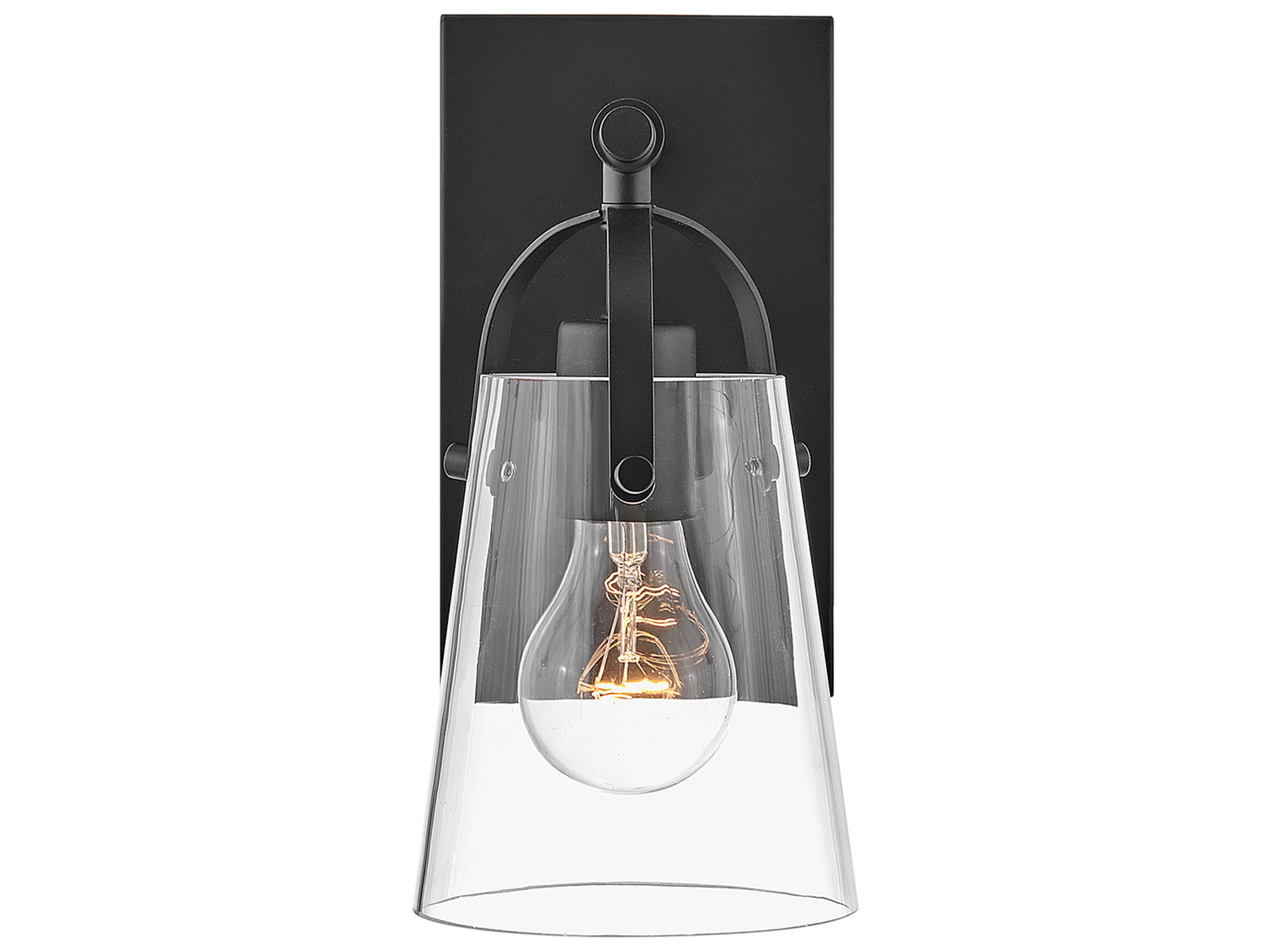 Foster 1-Light Black Glass Wall Sconce