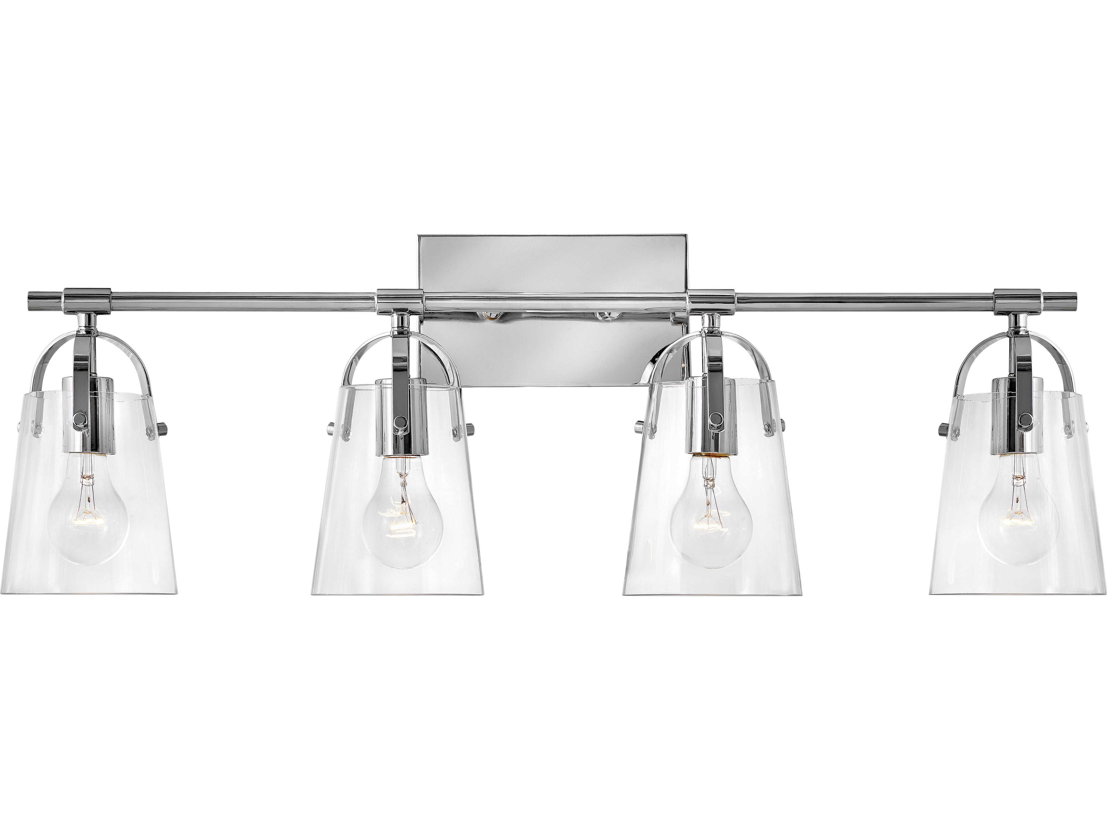 Foster 4-Light Chrome Glass Vanity Light