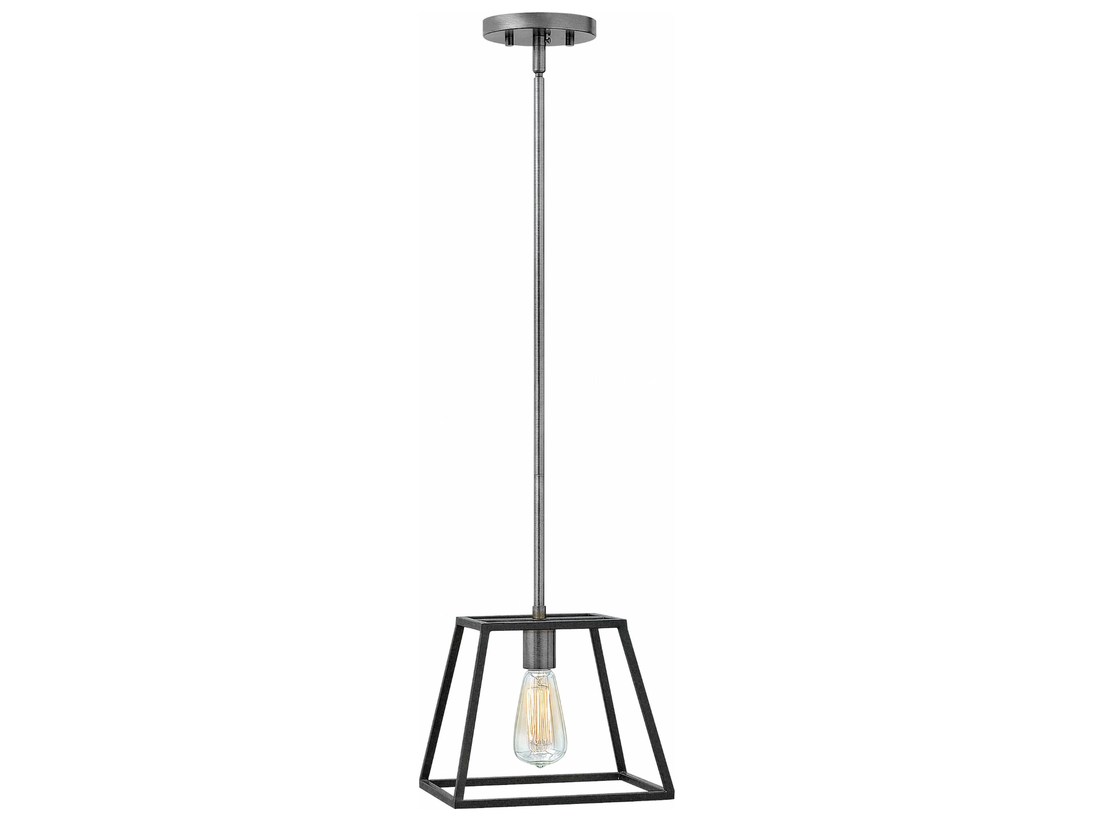 Fulton 1-Light Aged Zinc Bronze Geometric Mini Pendant