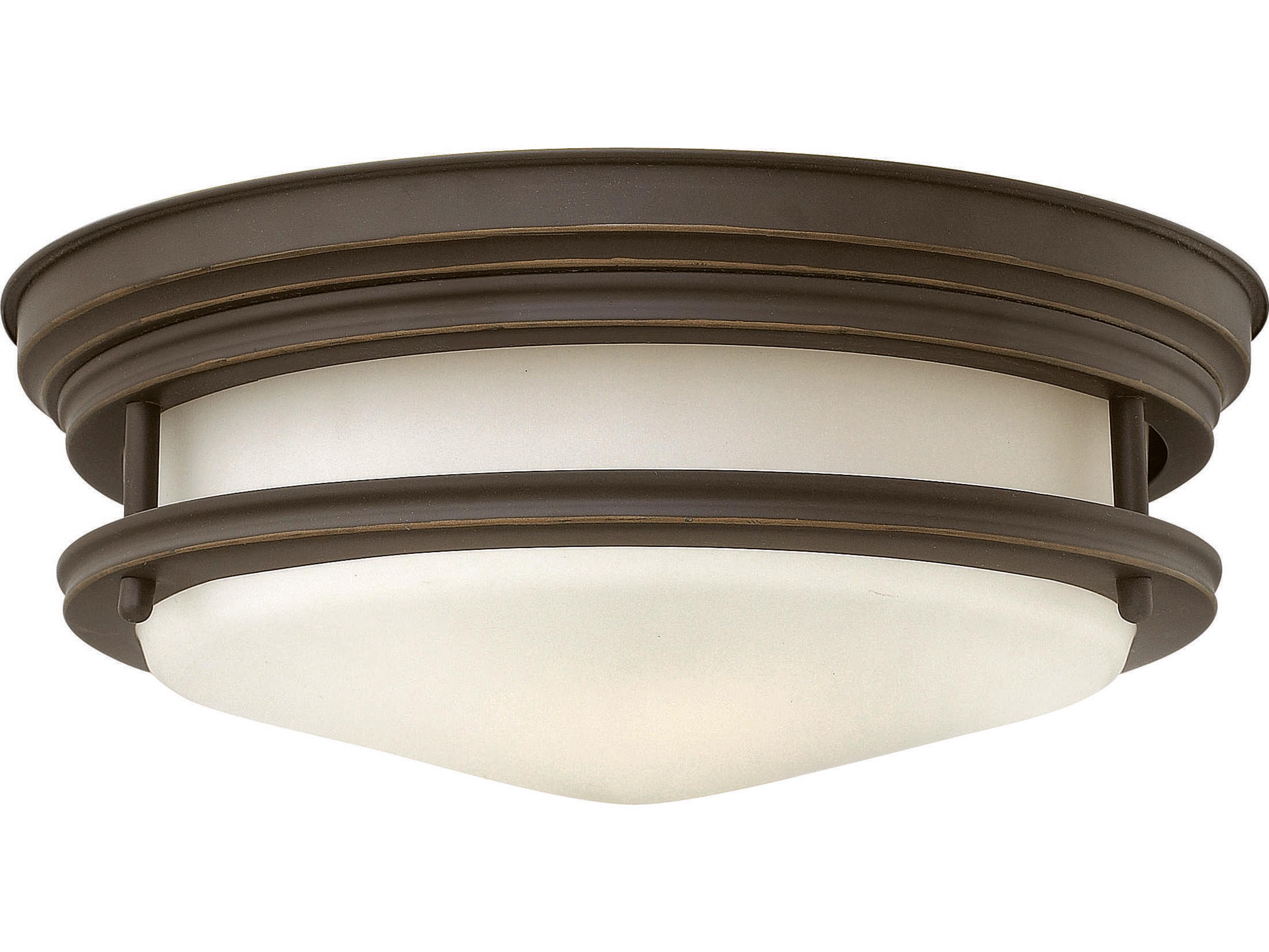 Hadley 2-Light Oil Rubbed Bronze Glass Drum Flush Mount