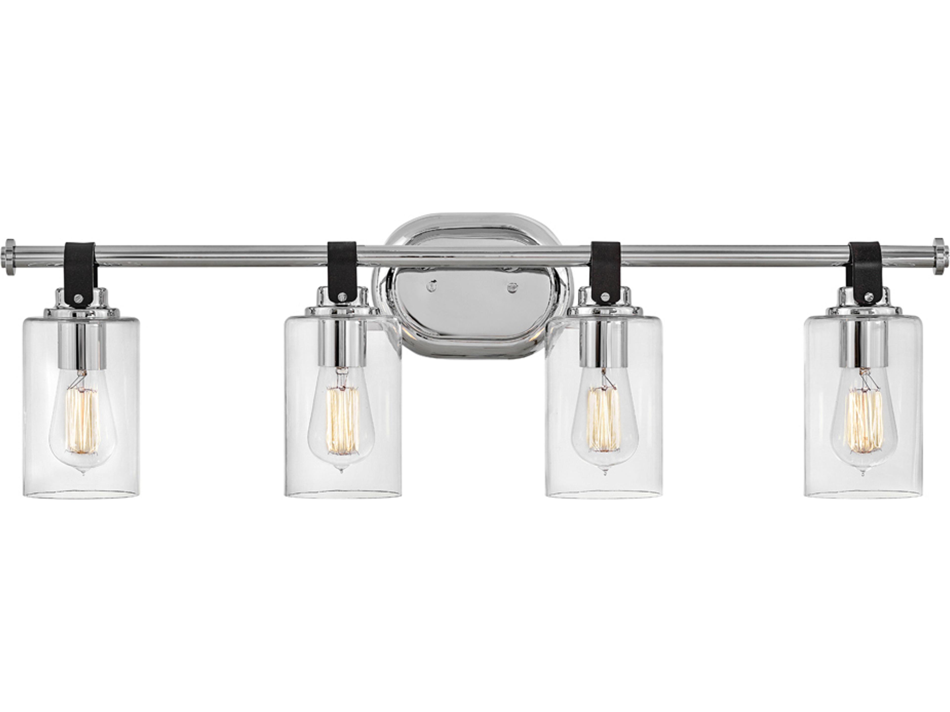 Halstead 4-Light Chrome Glass Vanity Light