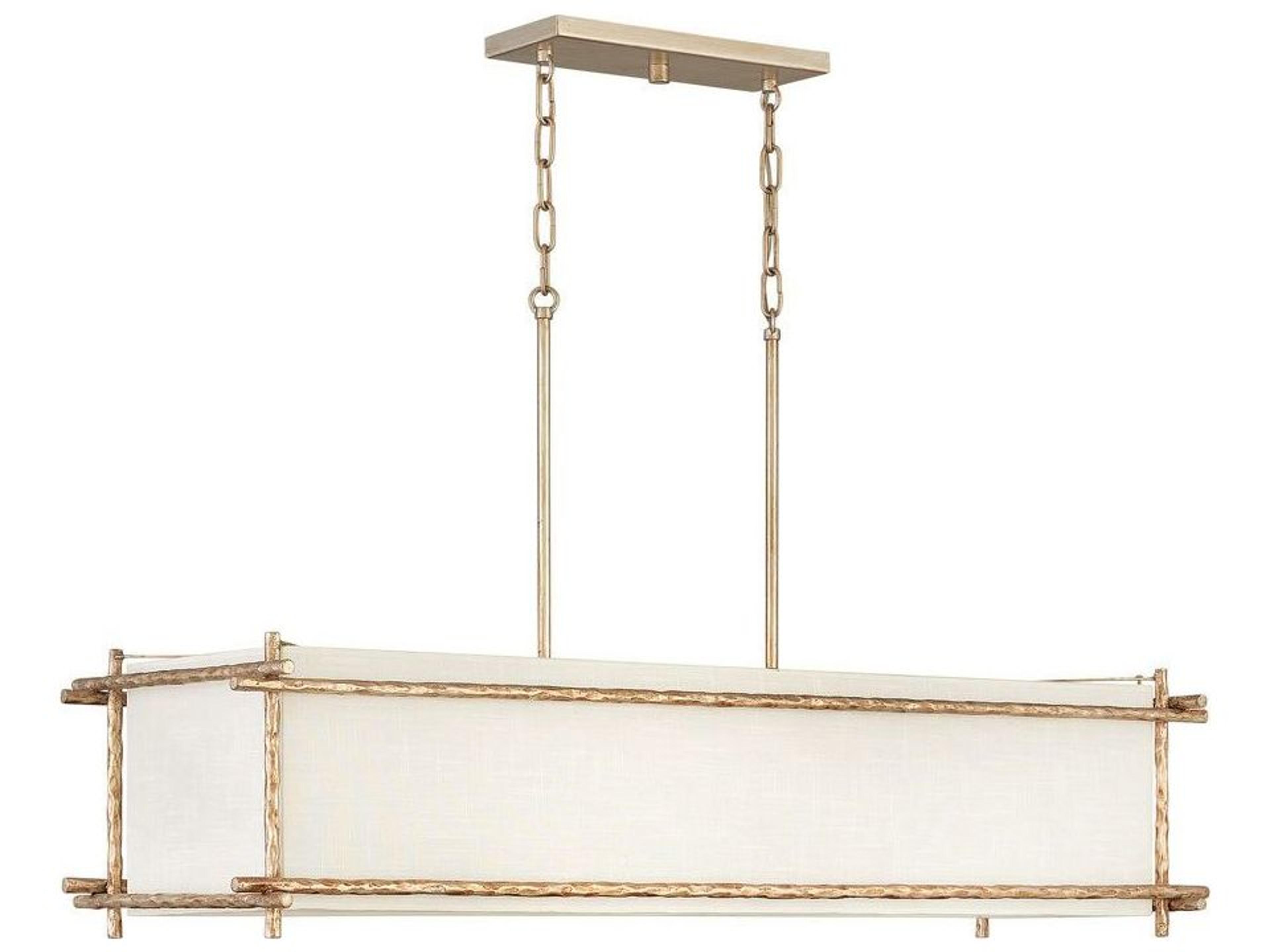 Tress 6-Light Champagne Gold White Geometric Island Pendant