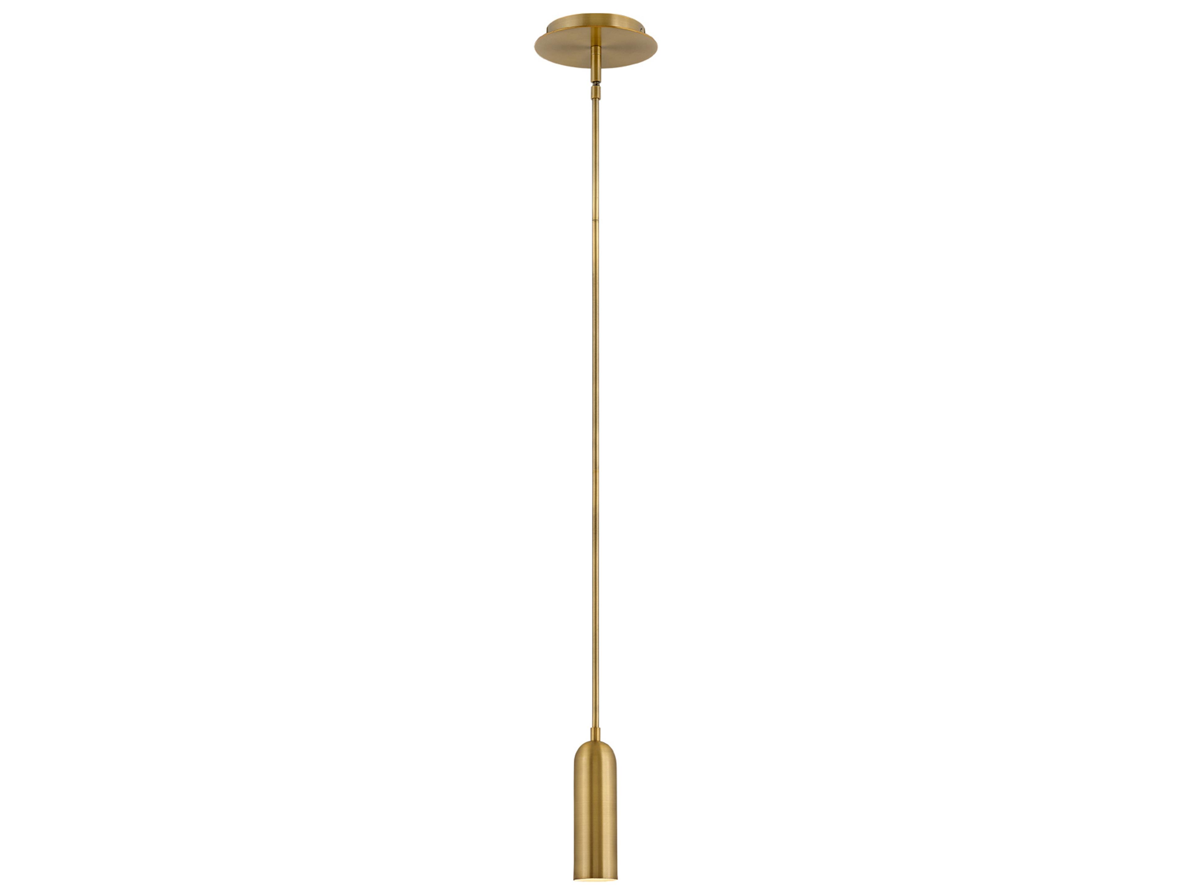 Dax 1-Light Heritage Brass LED Cylinder Mini Pendant