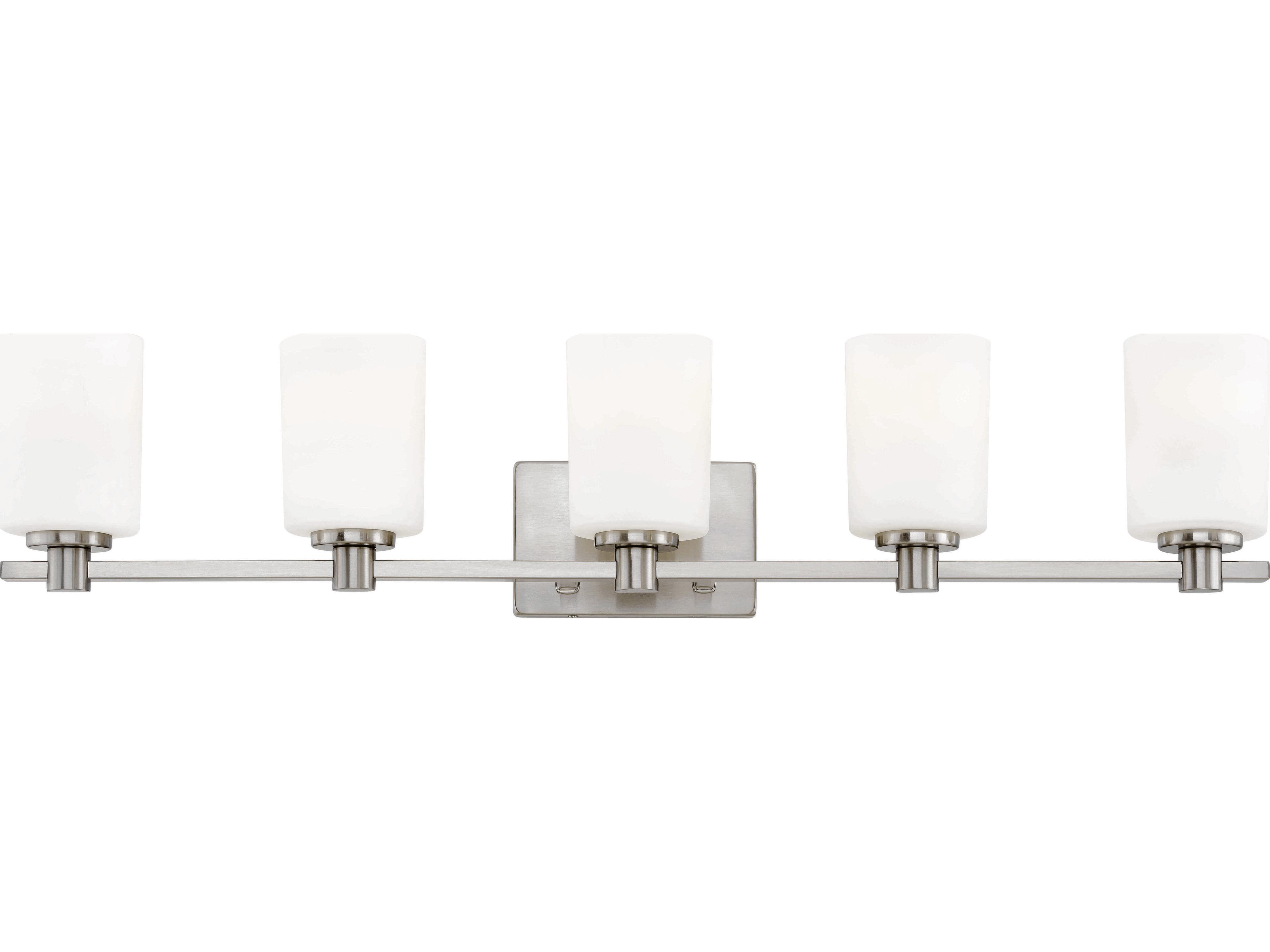 Karlie 5-Light Brushed Nickel Glass Vanity Light
