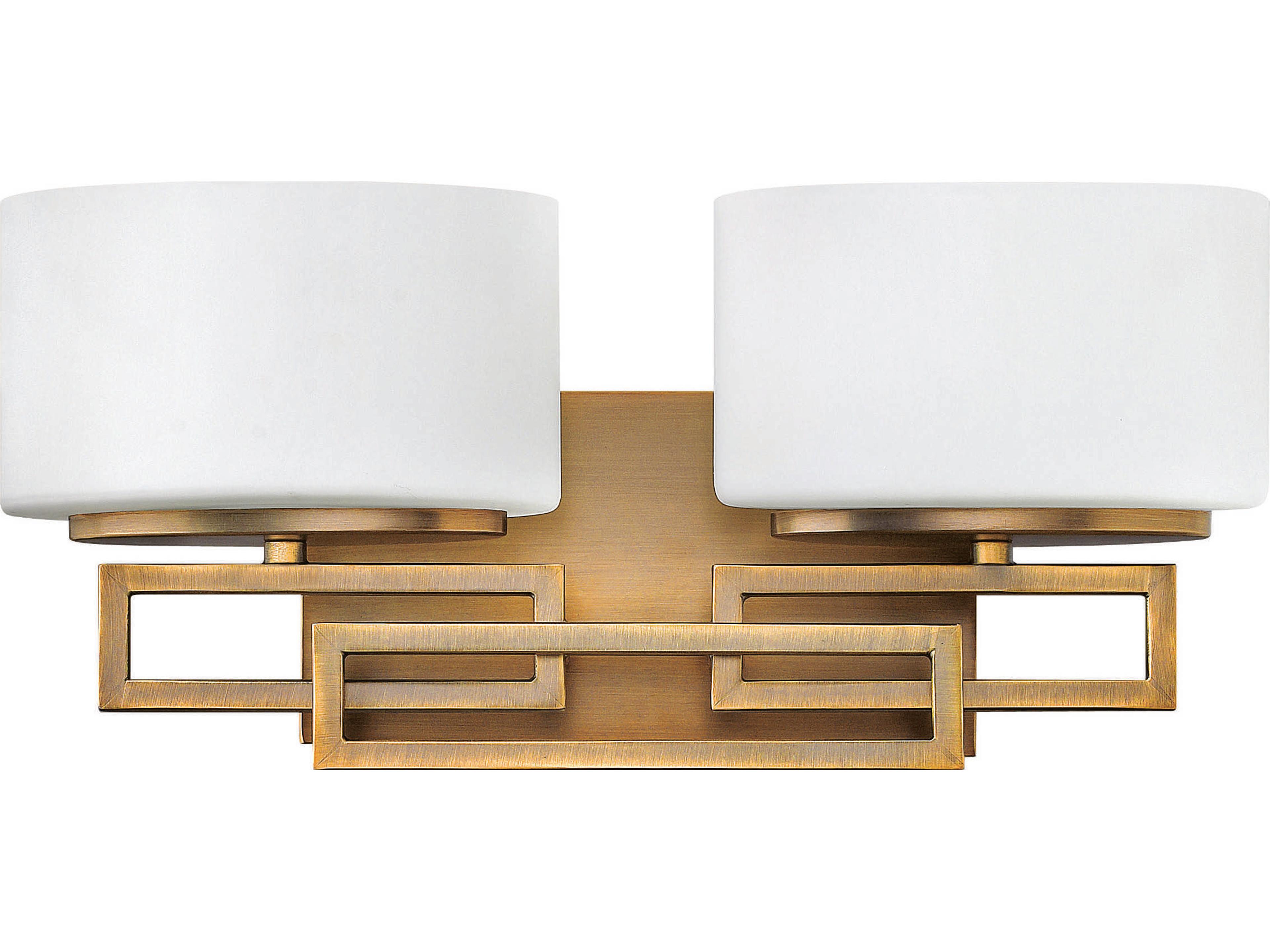 Lanza 2-Light Brushed Bronze Glass Vanity Light