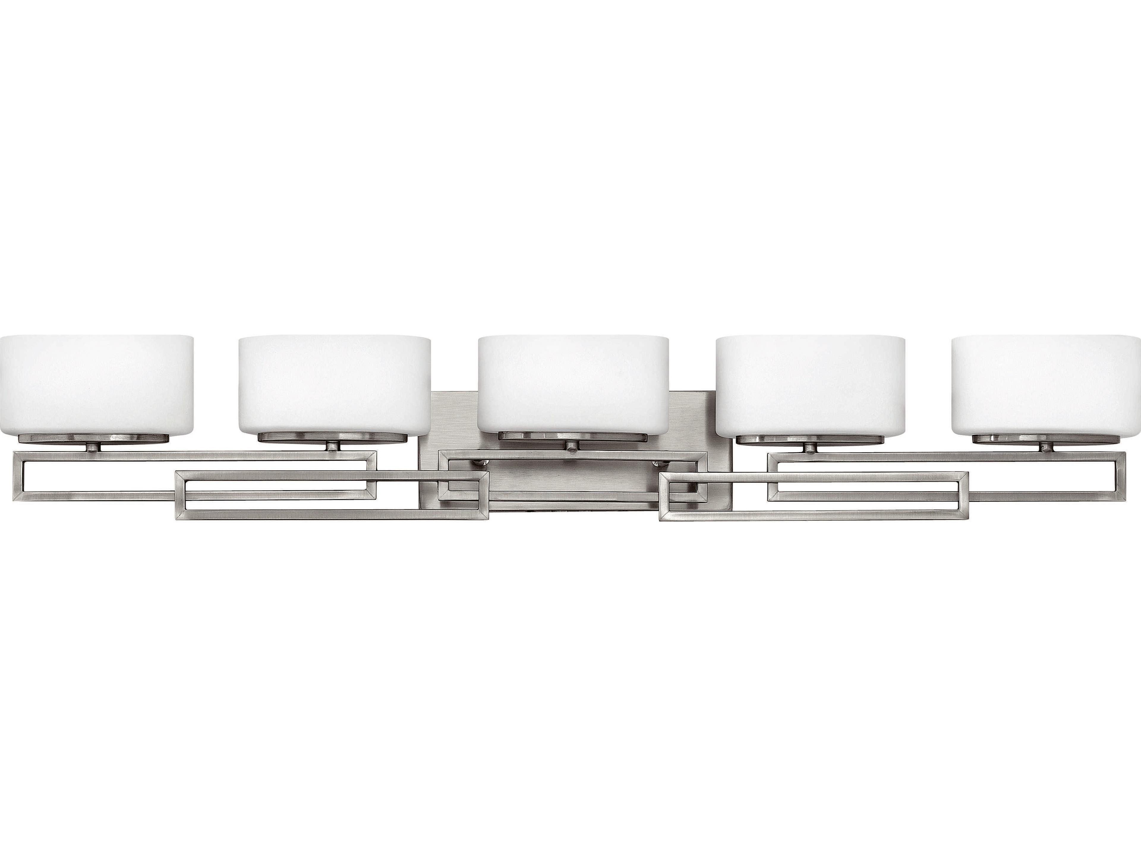 Lanza 5-Light Antique Nickel Glass Vanity Light