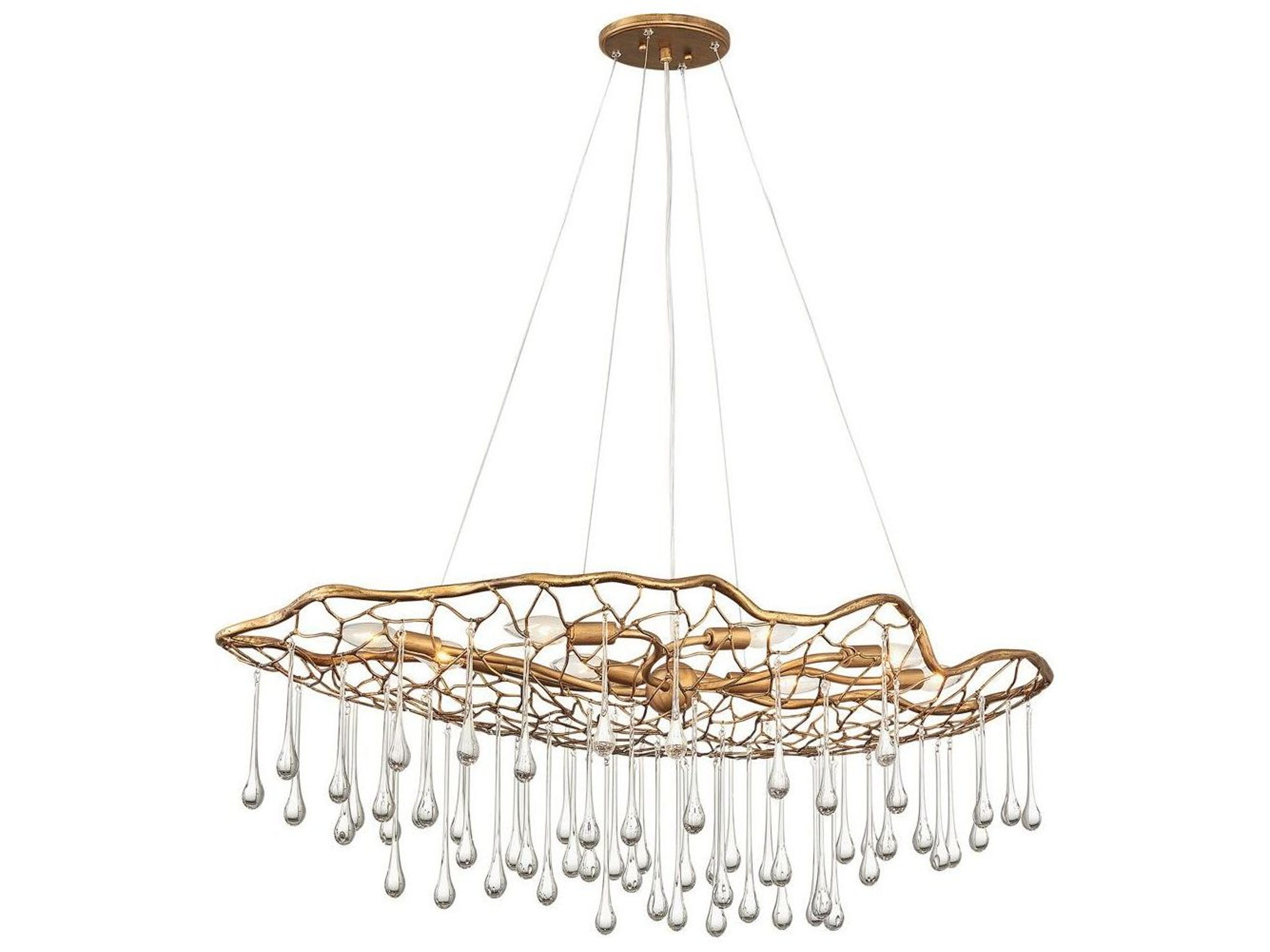 Lisa Mcdennon 8-Light Burnished Gold Glass Island Pendant