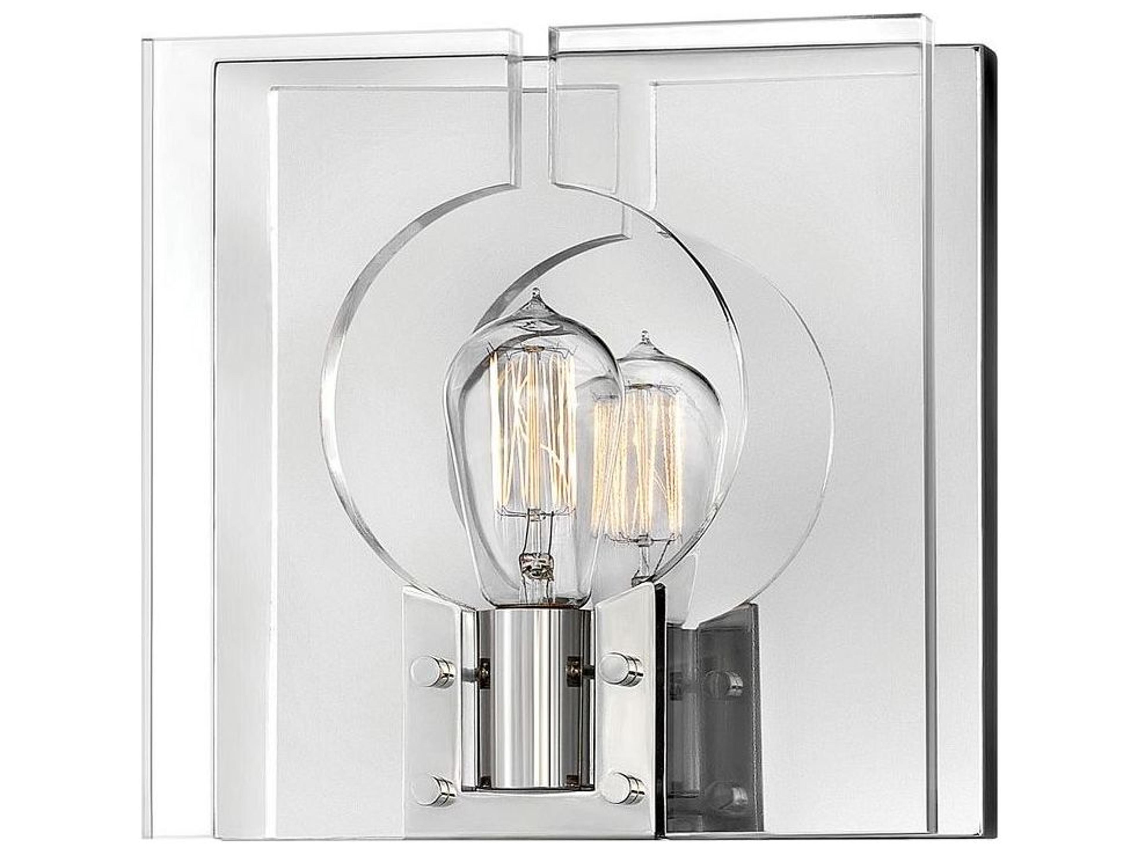 Lisa Mcdennon 1-Light Polished Nickel Clear Glass Wall Sconce