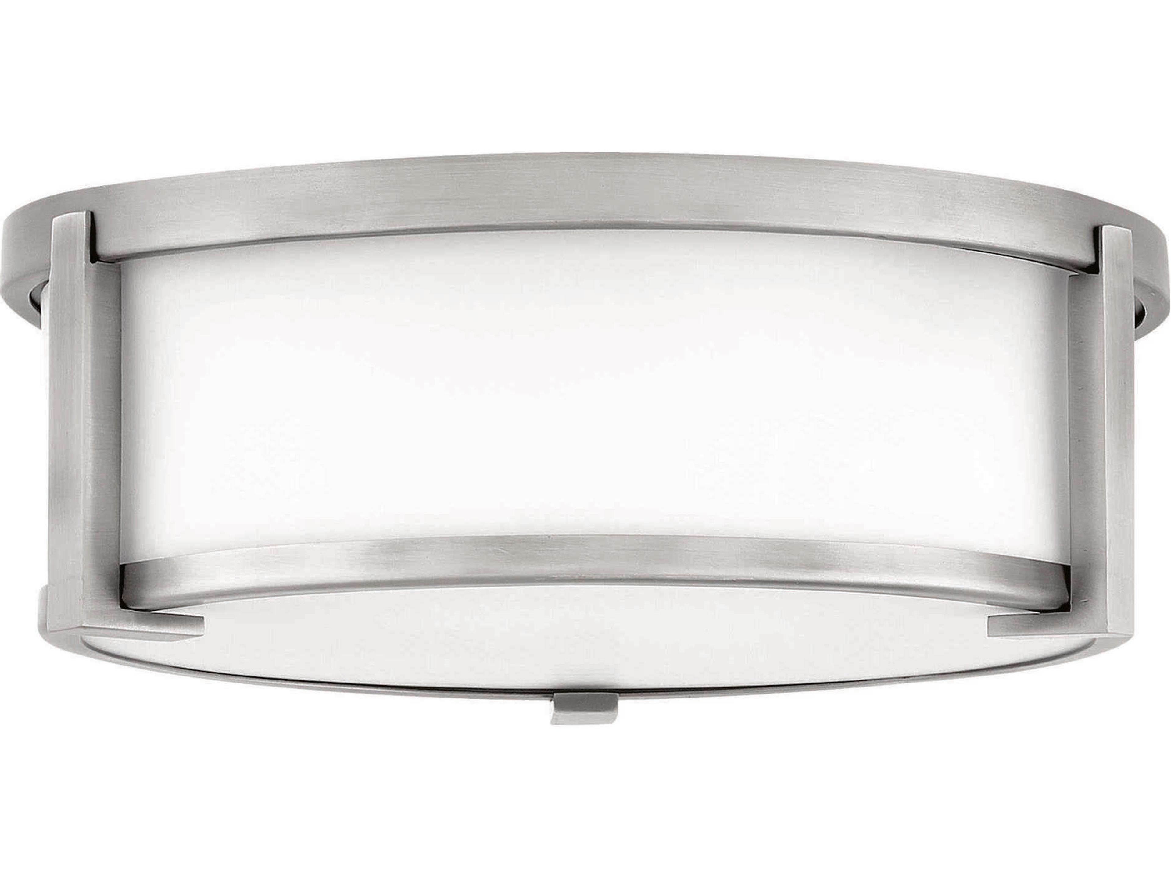 Lowell 2-Light Antique Nickel Glass Drum Flush Mount