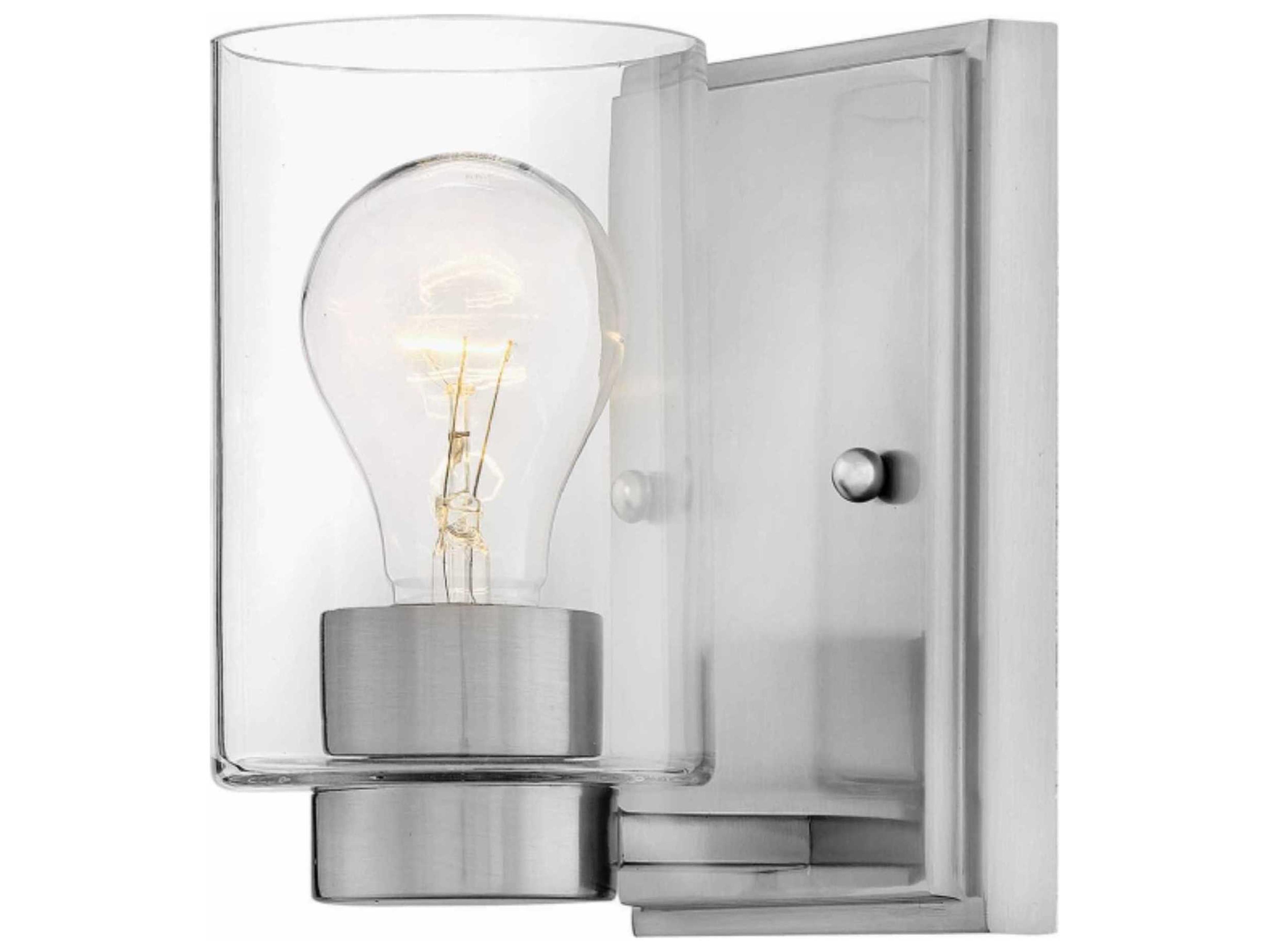 Miley 1-Light Brushed Nickel Glass Wall Sconce