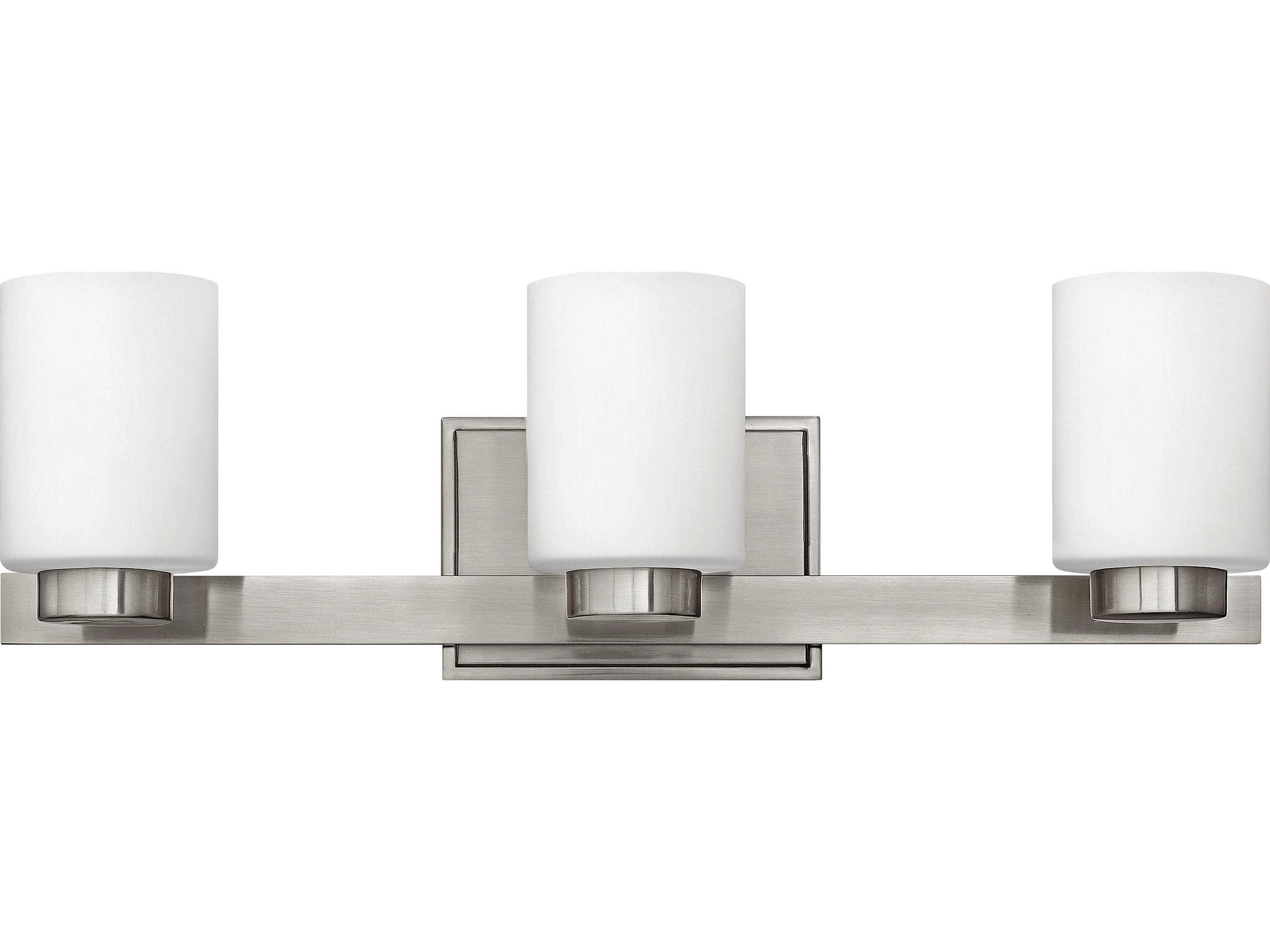 Miley 3-Light Brushed Nickel Glass Vanity Light