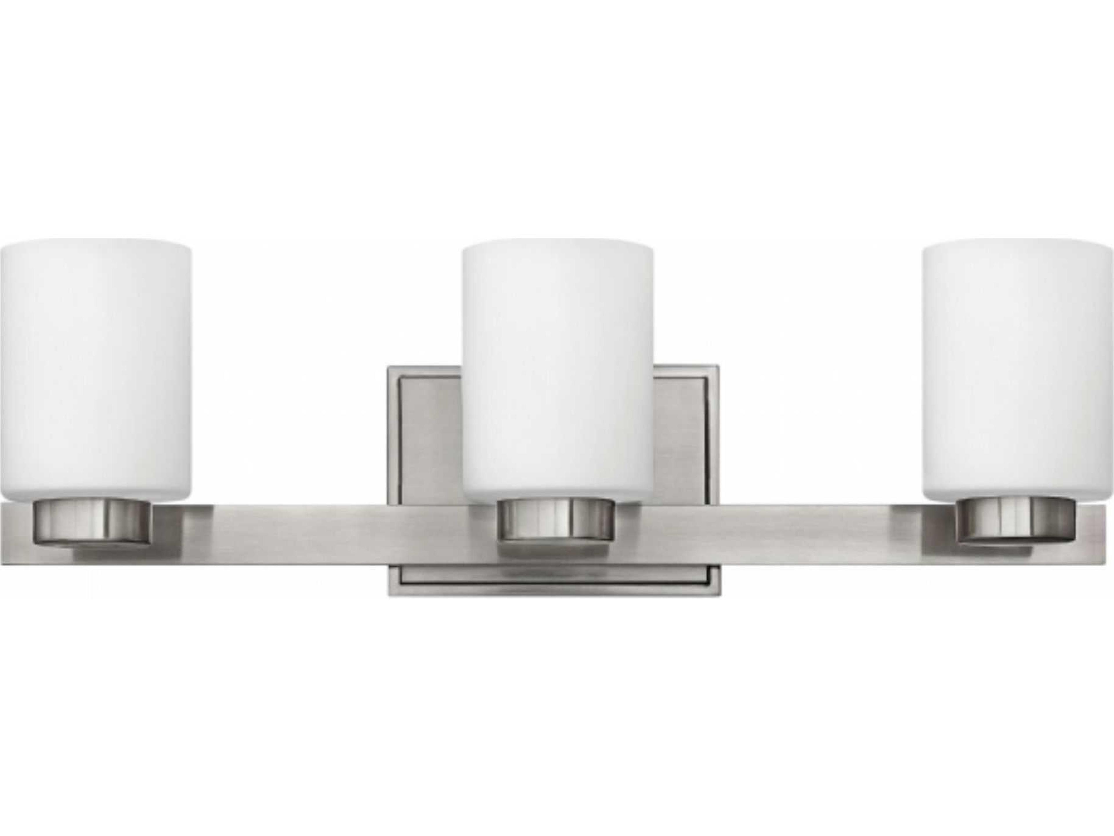 Miley 3-Light Brushed Nickel Glass LED Vanity Light
