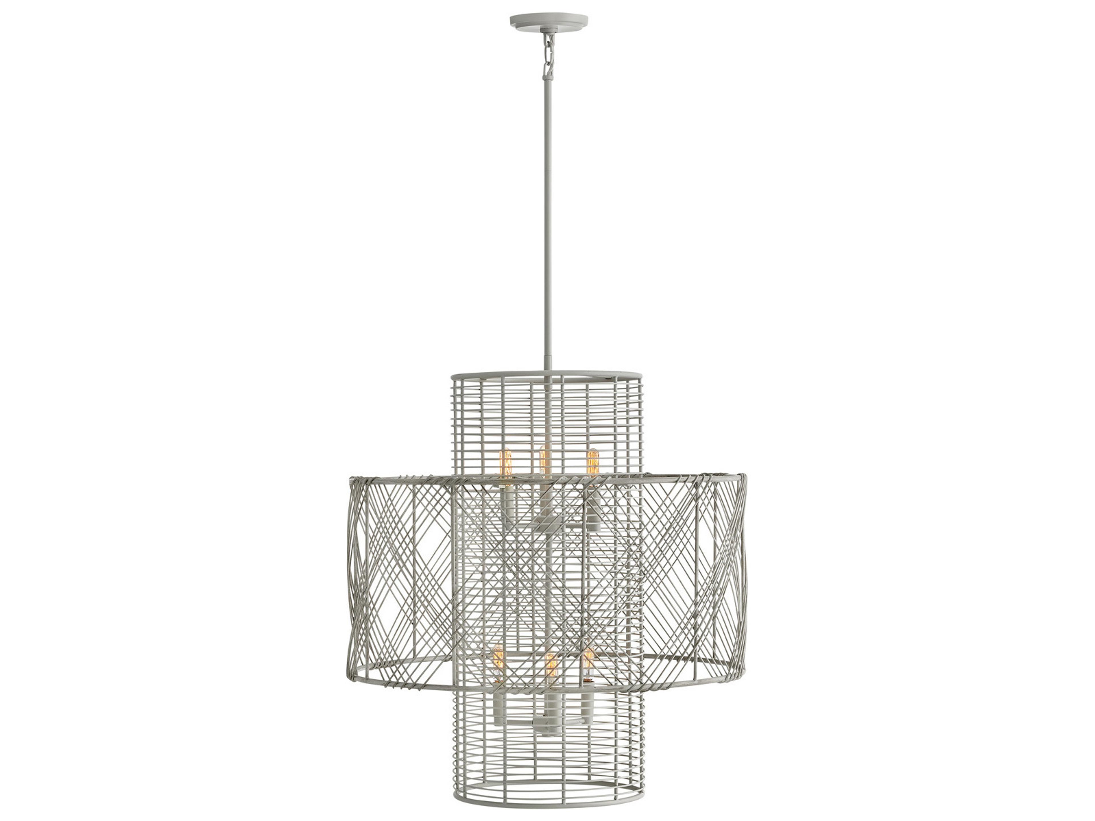 Nikko 6-Light Light Ashwood Gray Candelabra Chandelier