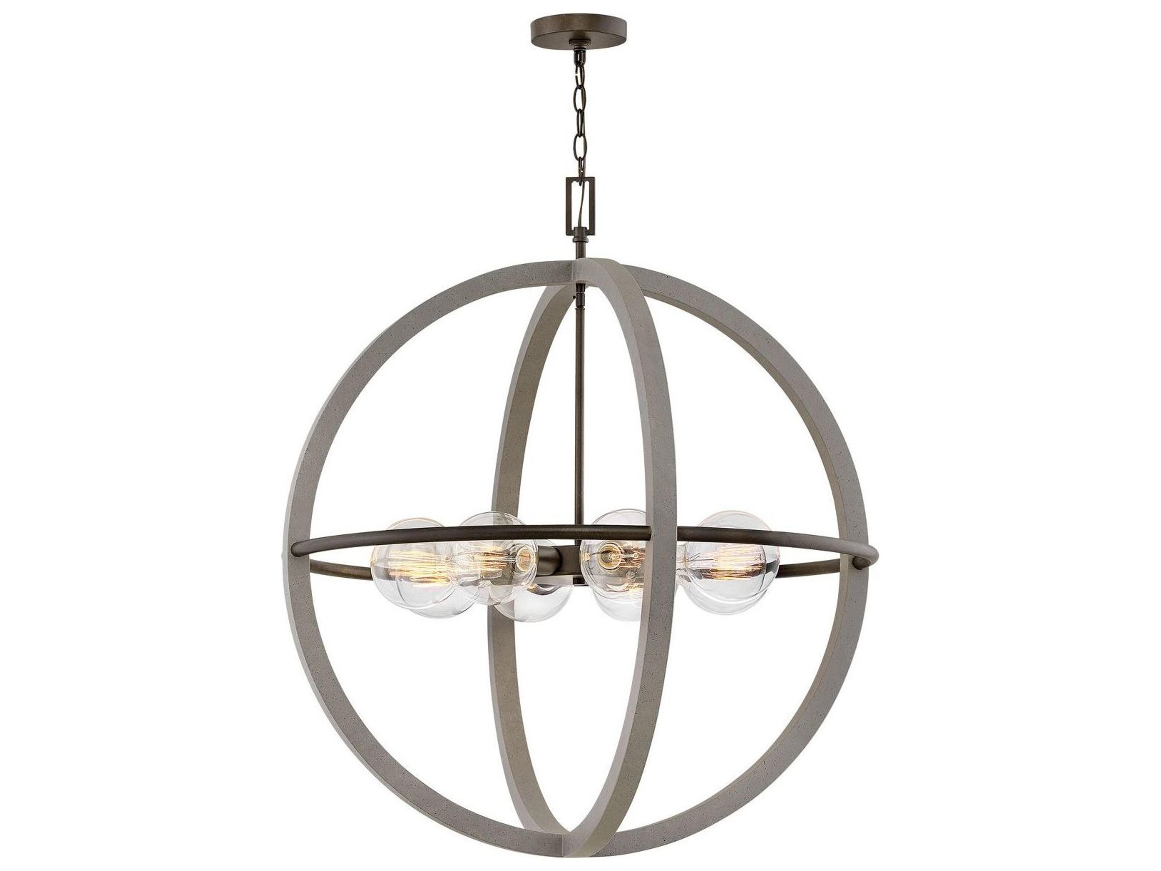 Hinkley 8-Light Dark Cement Bronze Globe Pendant