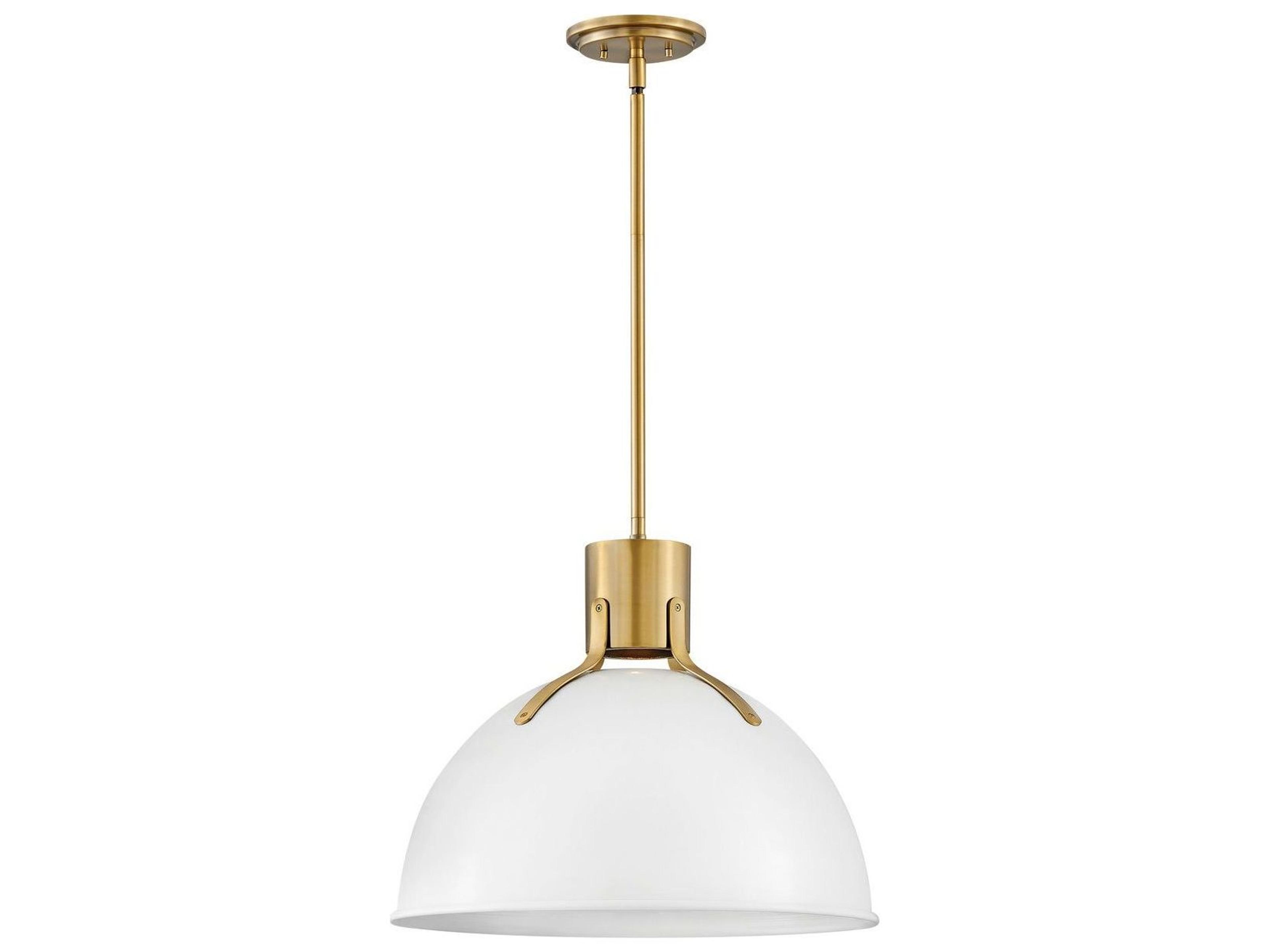 Argo 1-Light Polished White Brass LED Bell Pendant