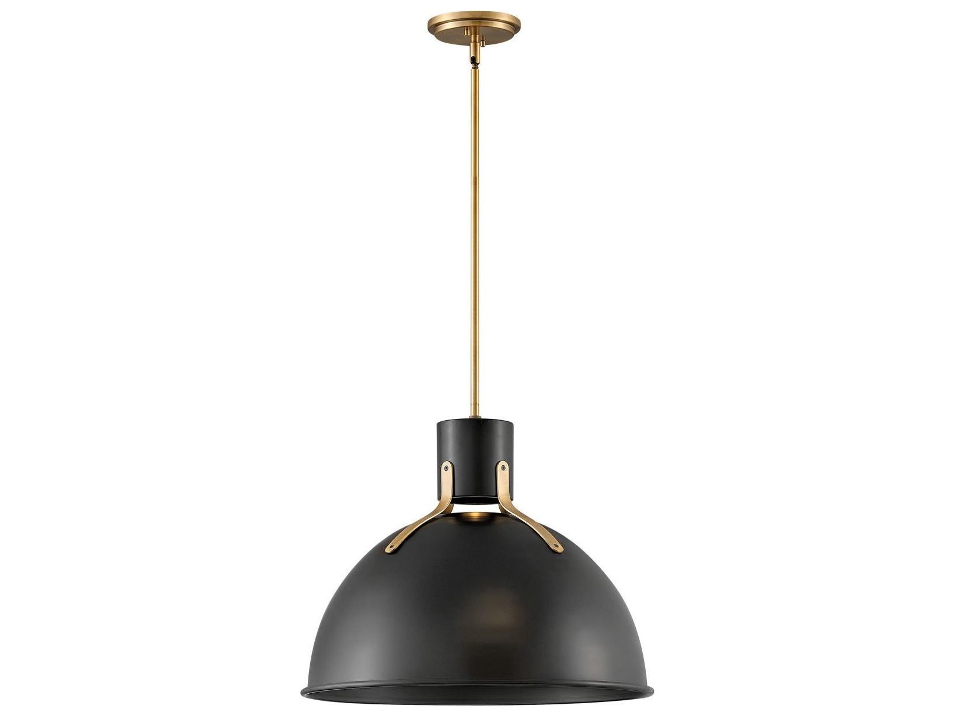 Argo 1-Light Satin Black Brass LED Bell Pendant
