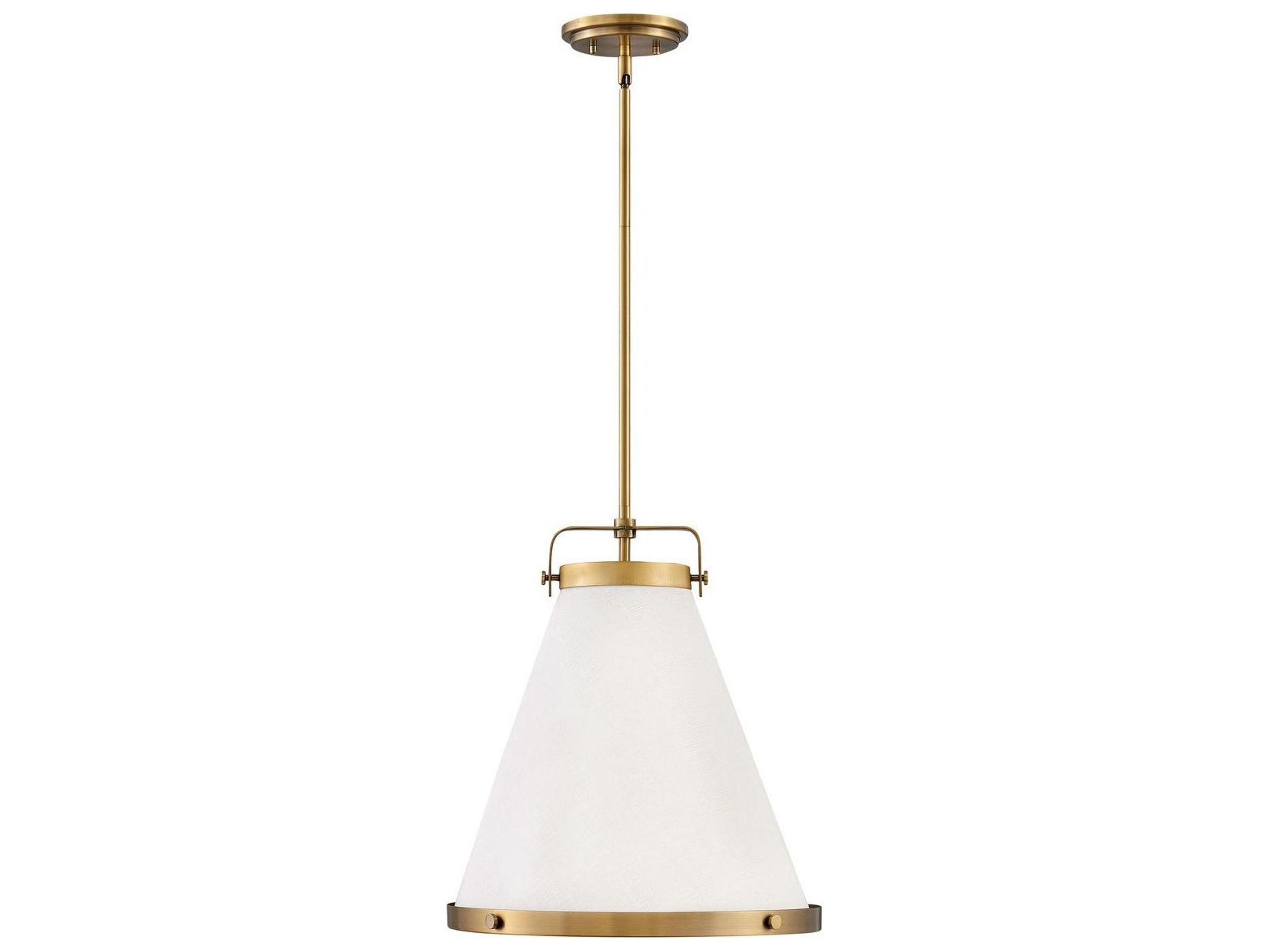 Lexi 1-Light Lacquered Brass Off White Empire Pendant