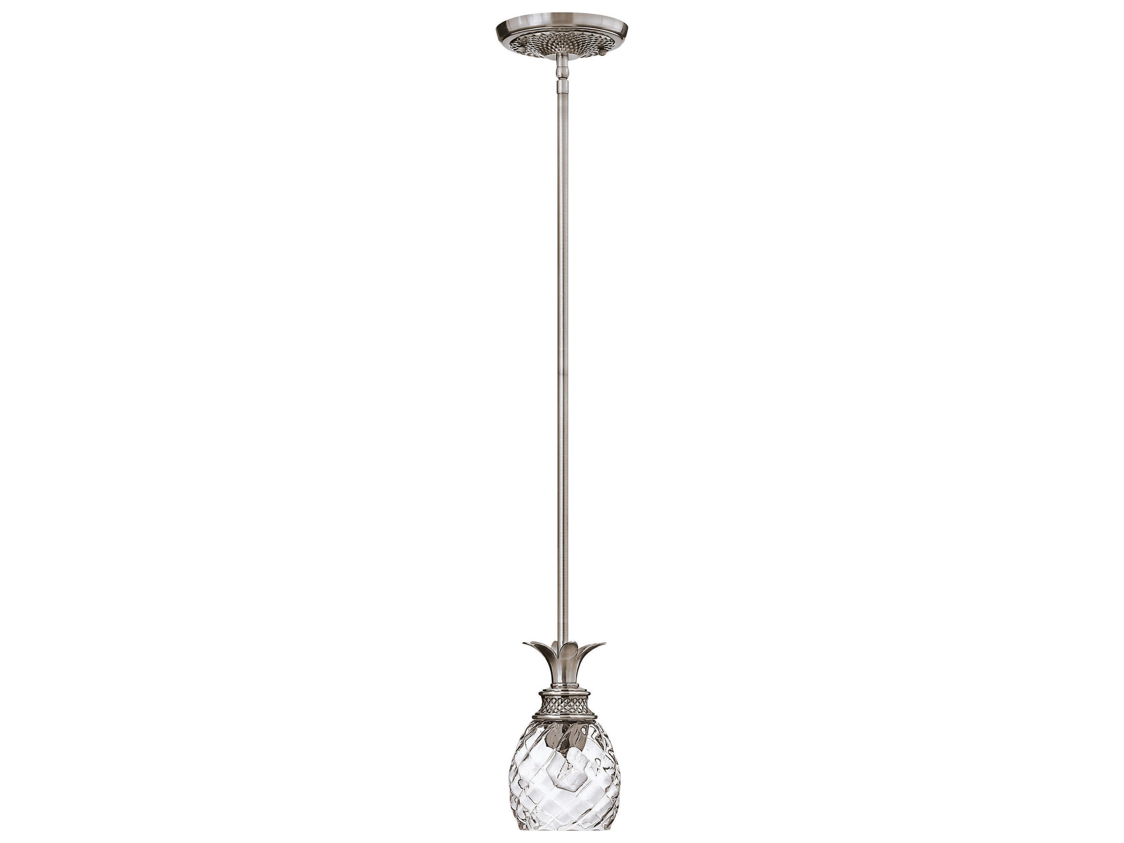 Plantation 1-Light Polished Antique Nickel Glass Bell Mini Pendant