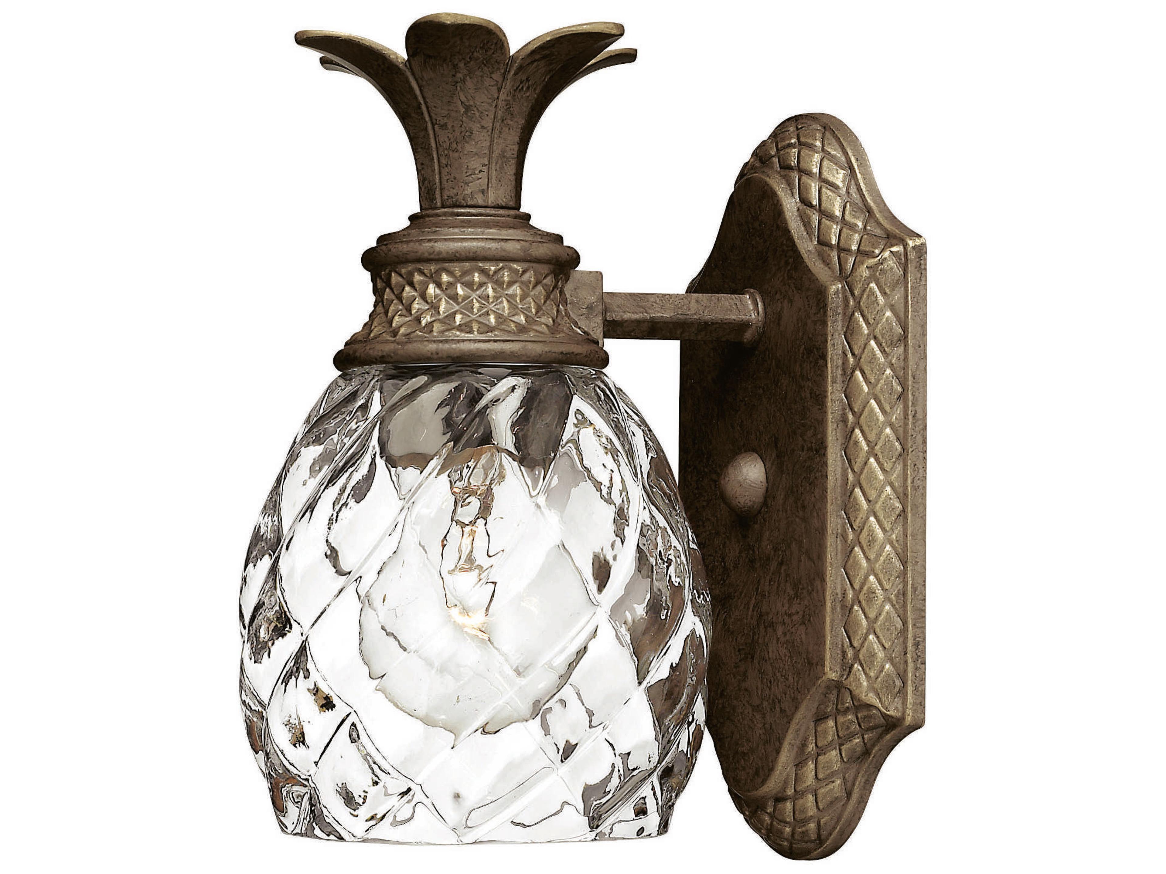 Plantation 1-Light Pearl Bronze Glass Wall Sconce