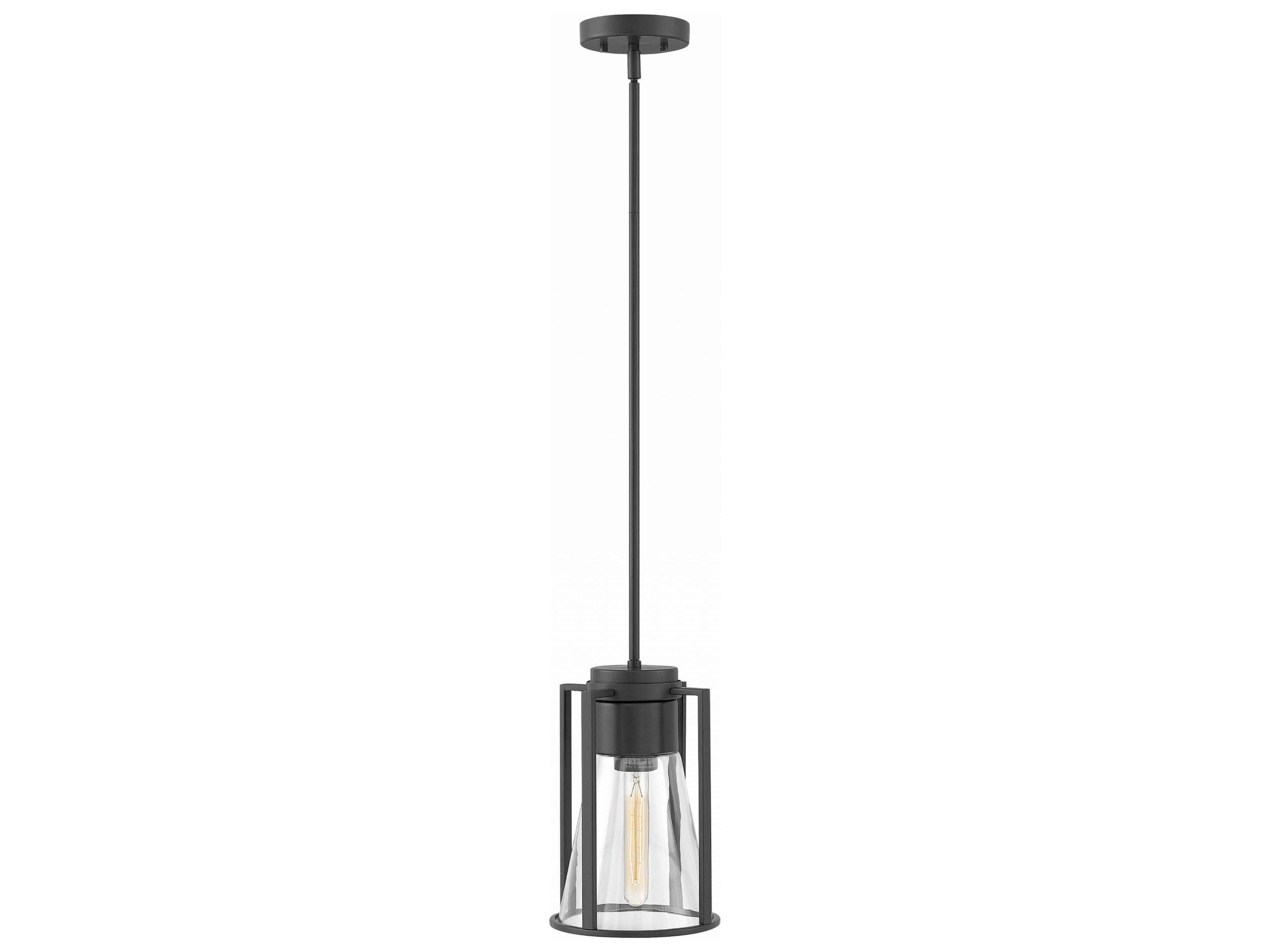 Refinery 1-Light Black Glass Mini Pendant