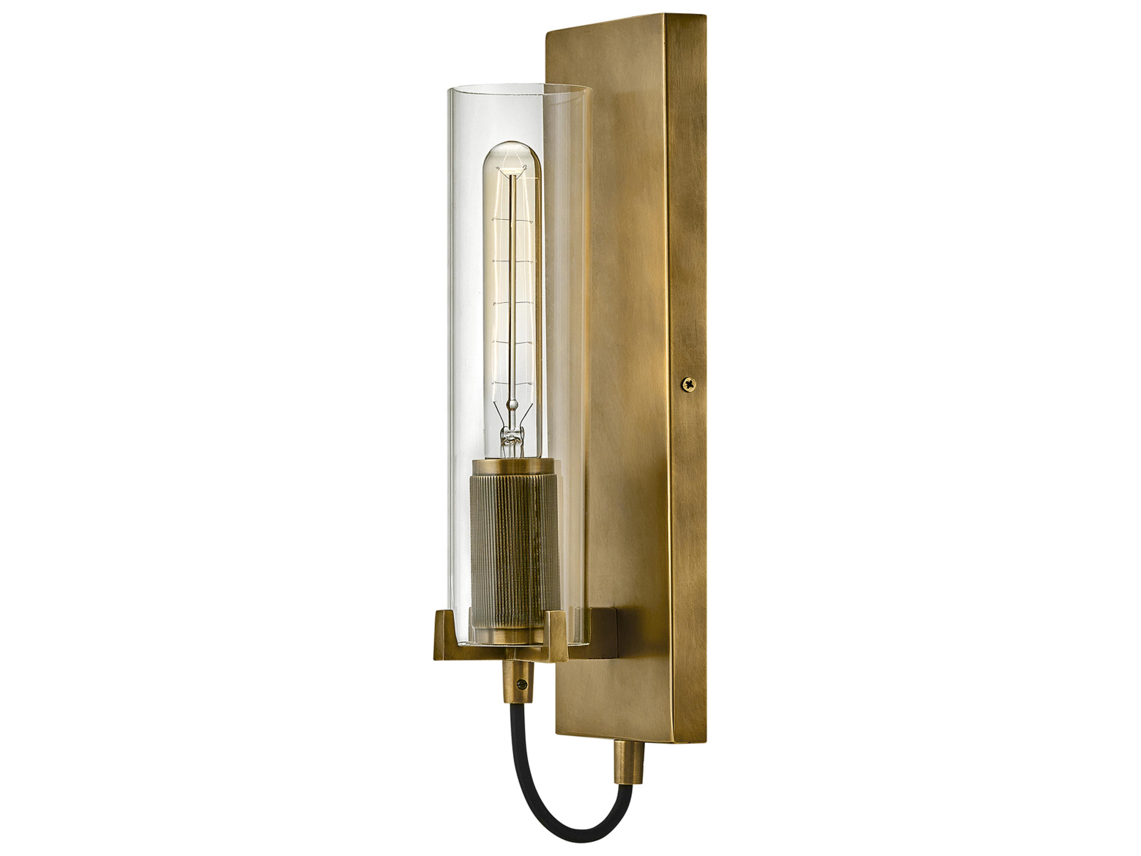 Ryden 1-Light Heritage Brass Glass Wall Sconce