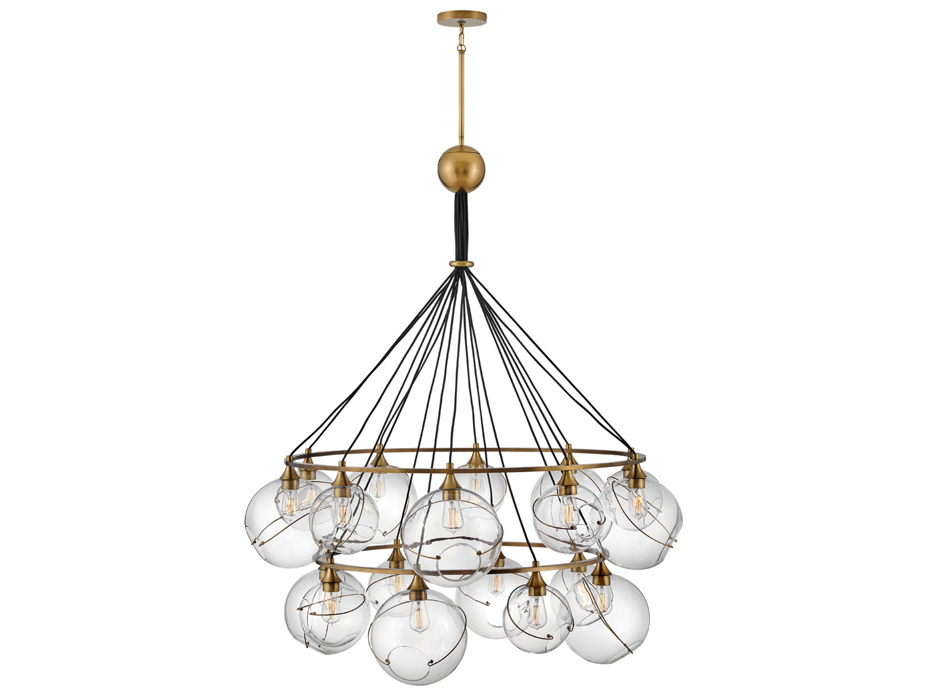 Skye 18-Light8-Light Heritage Brass Glass Globe Pendant