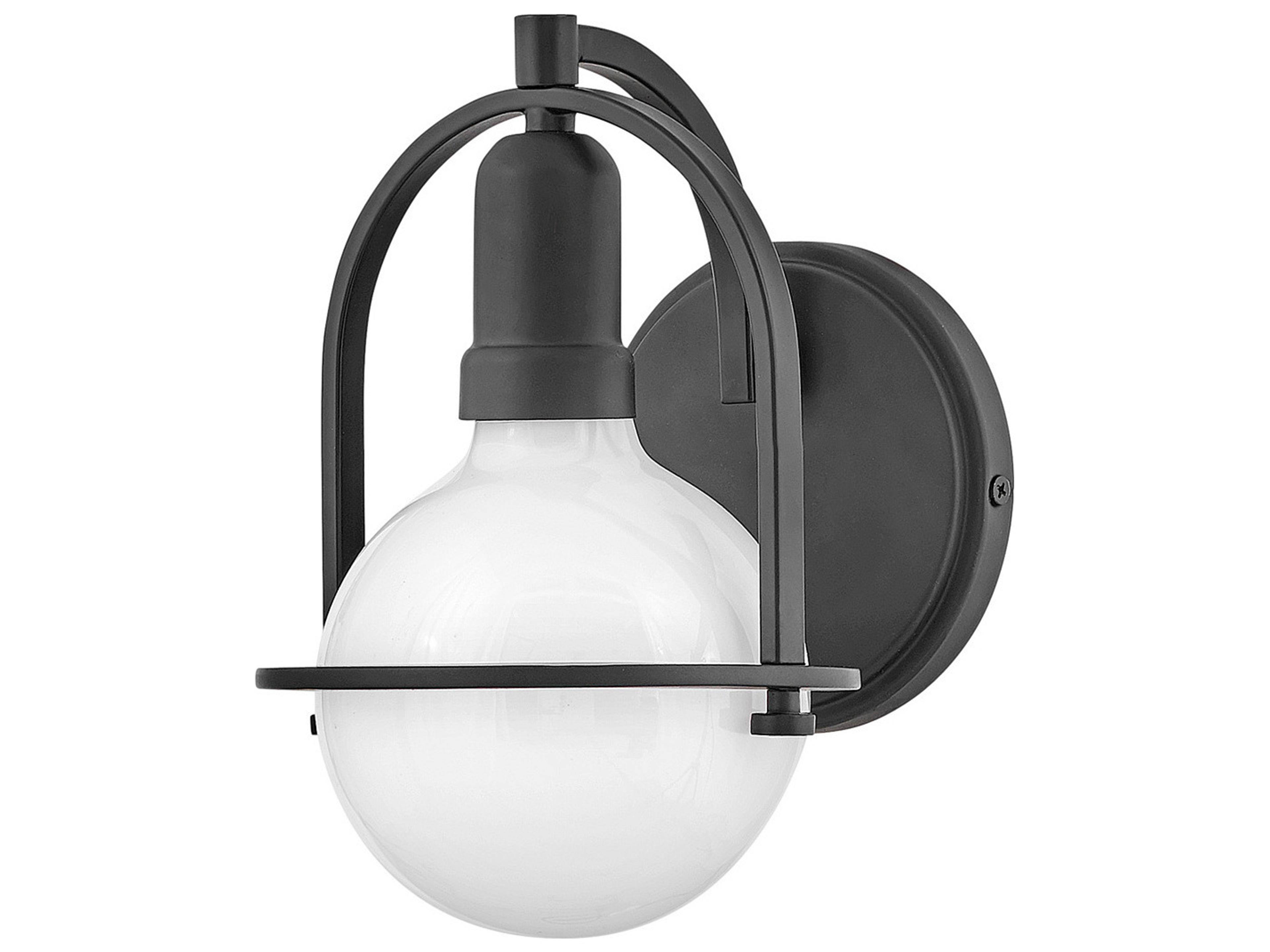 Somerset 1-Light Black Glass Wall Sconce