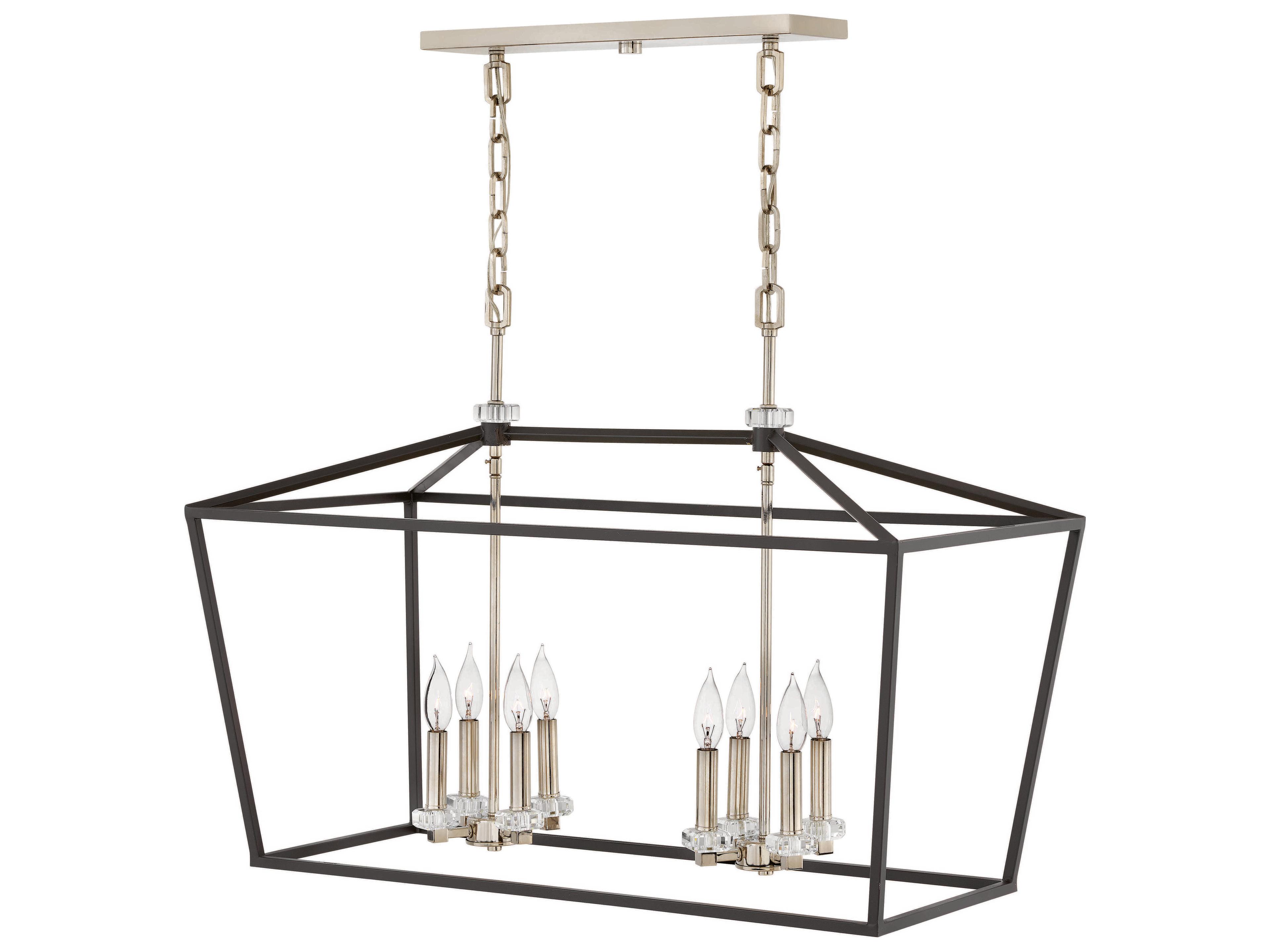 Stinson 8-Light Black Crystal Island Pendant