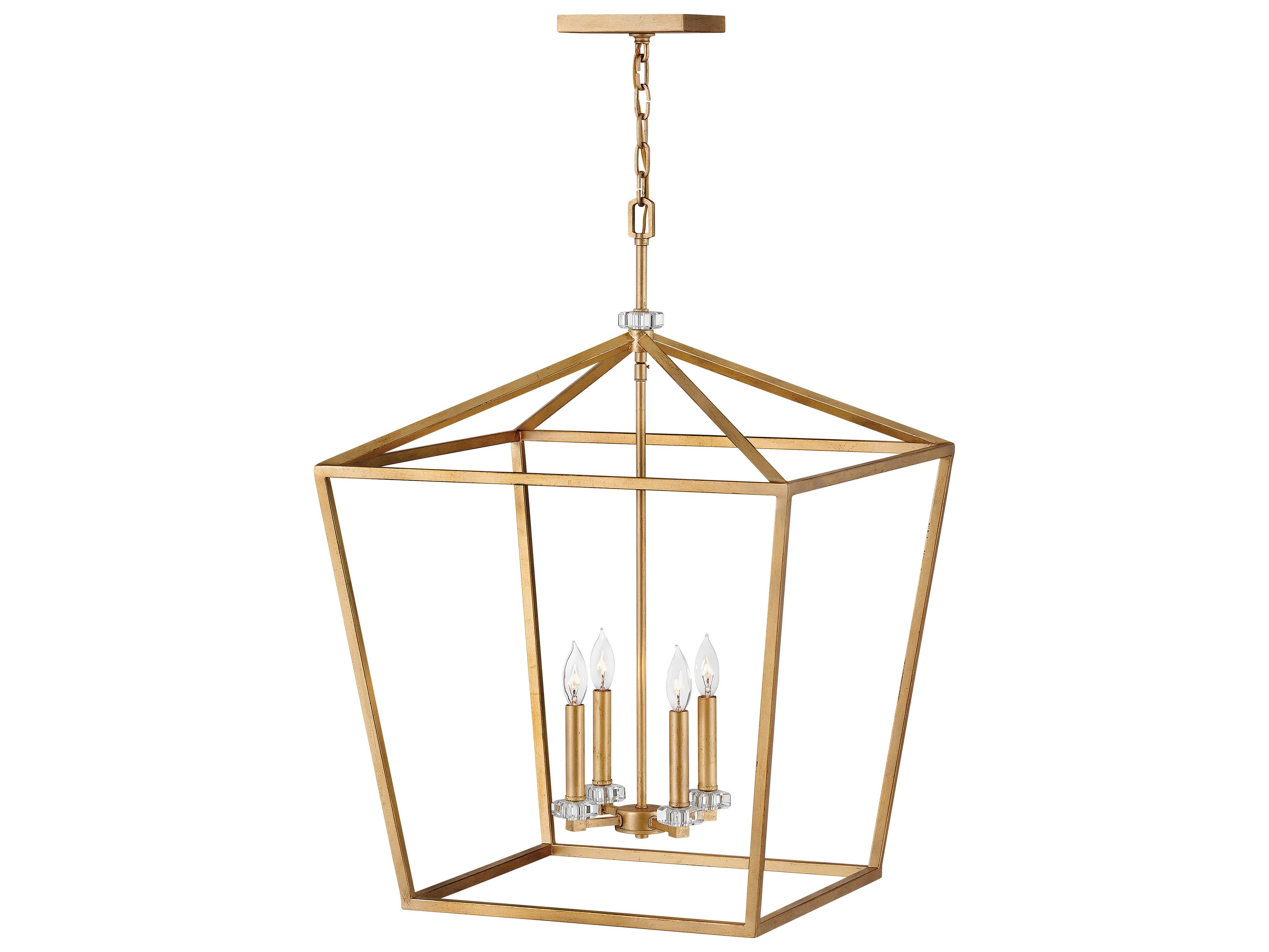 Stinson 4-Light Distressed Brass Crystal Candelabra Chandelier
