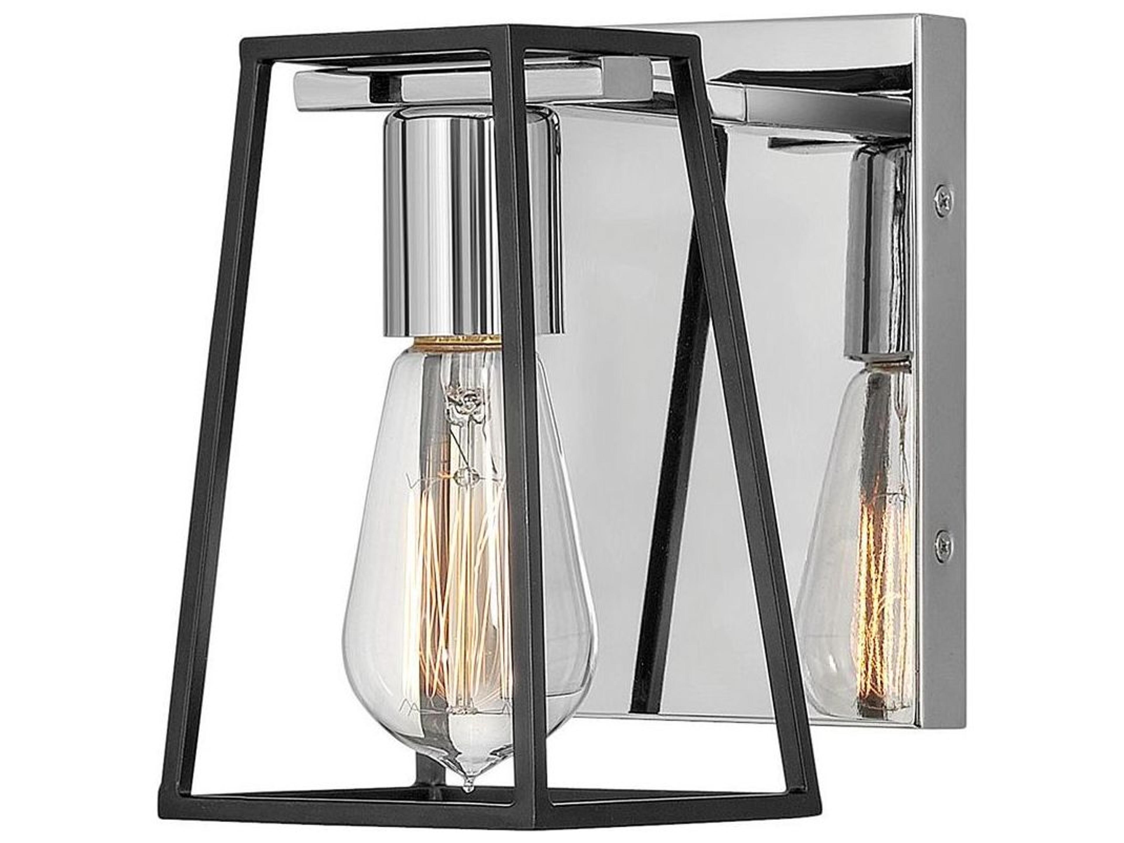 Filmore 1-Light Chrome Black Wall Sconce