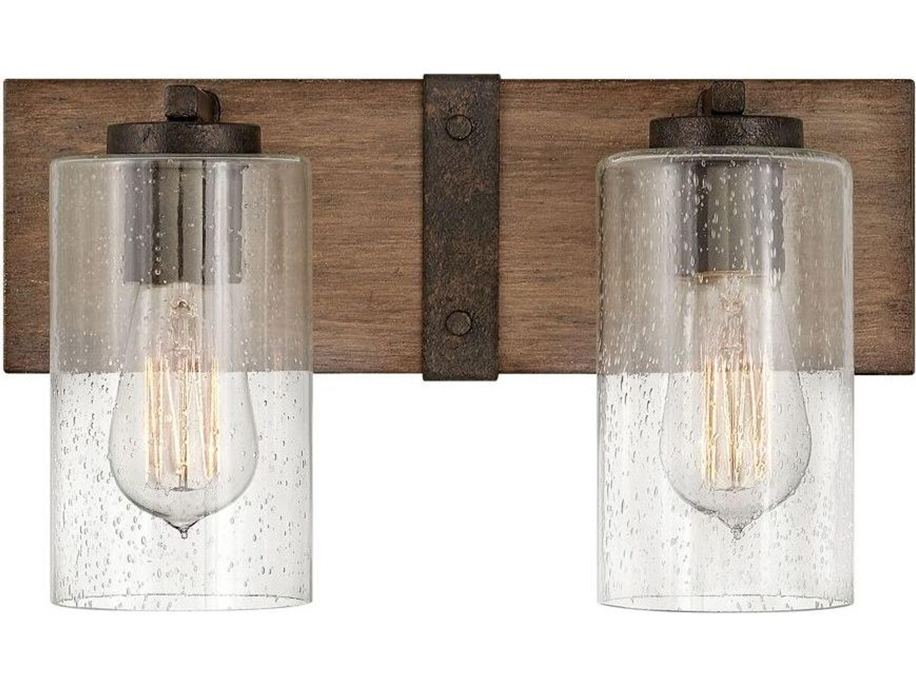 Sawyer 2-Light Sequoia Brown Glass Vanity Light