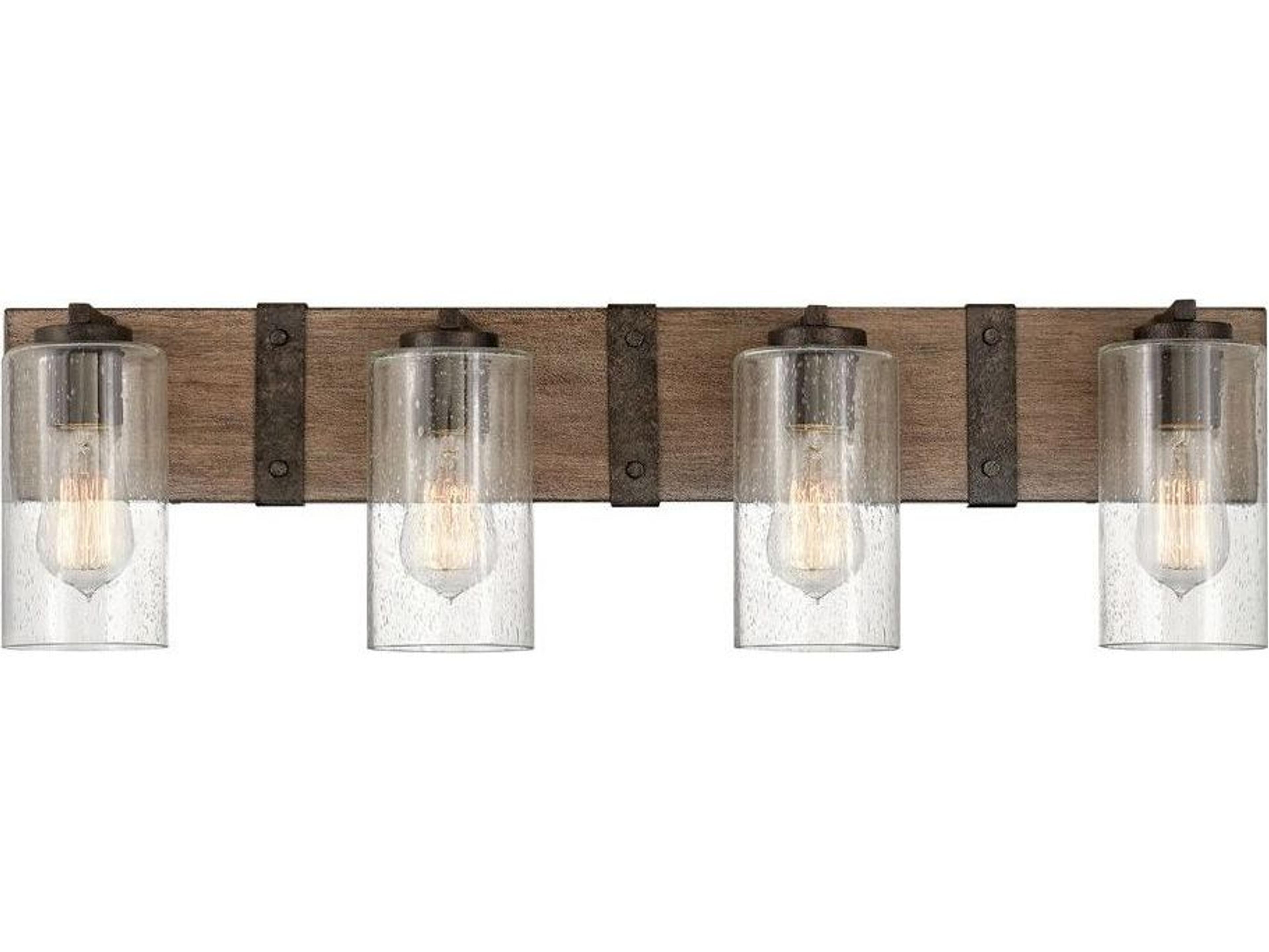 Sawyer 4-Light Sequoia Brown Glass Vanity Light