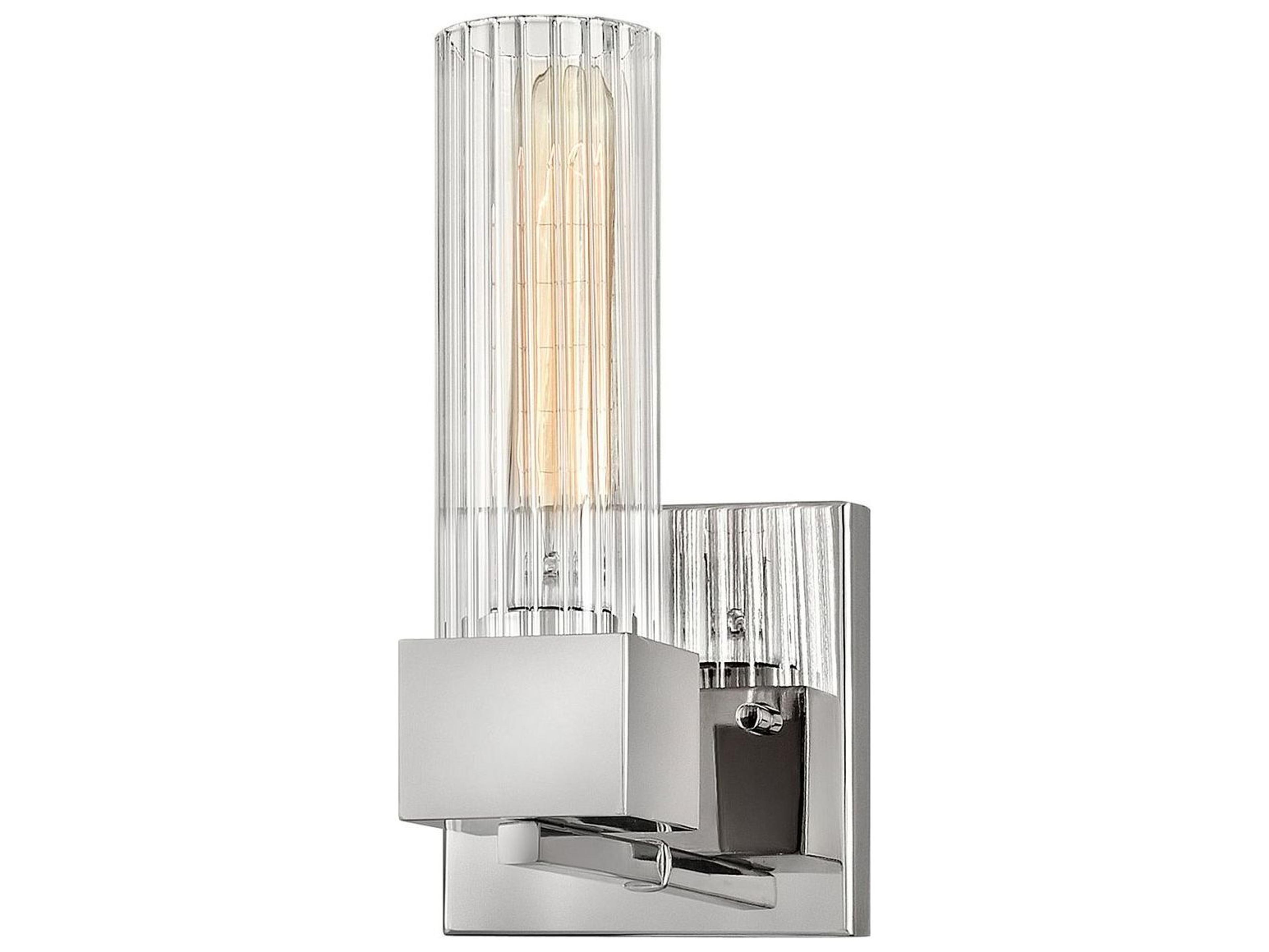 Xander 1-Light Polished Nickel Glass Wall Sconce