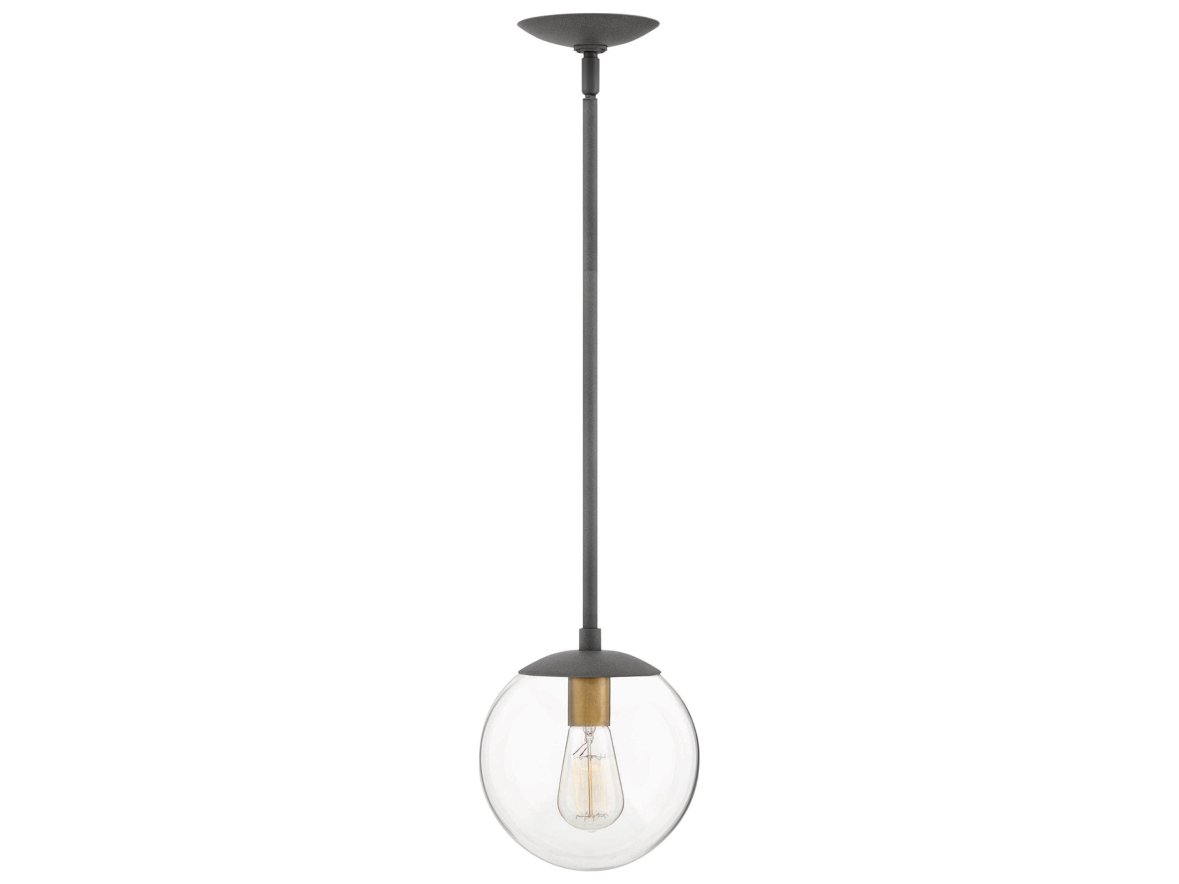 Warby 1-Light Aged Zinc Gray Glass Globe Mini Pendant